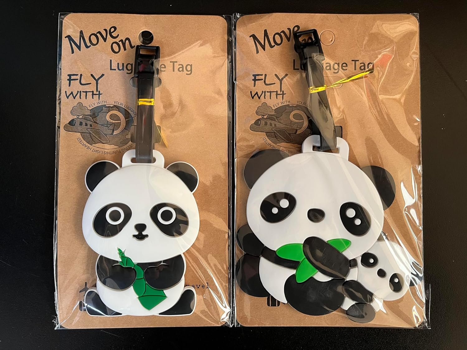 Lovely Panda Family Luggage Tag for Travel Backpack, Suitcase, School Bag, 2 Pieces image number 3