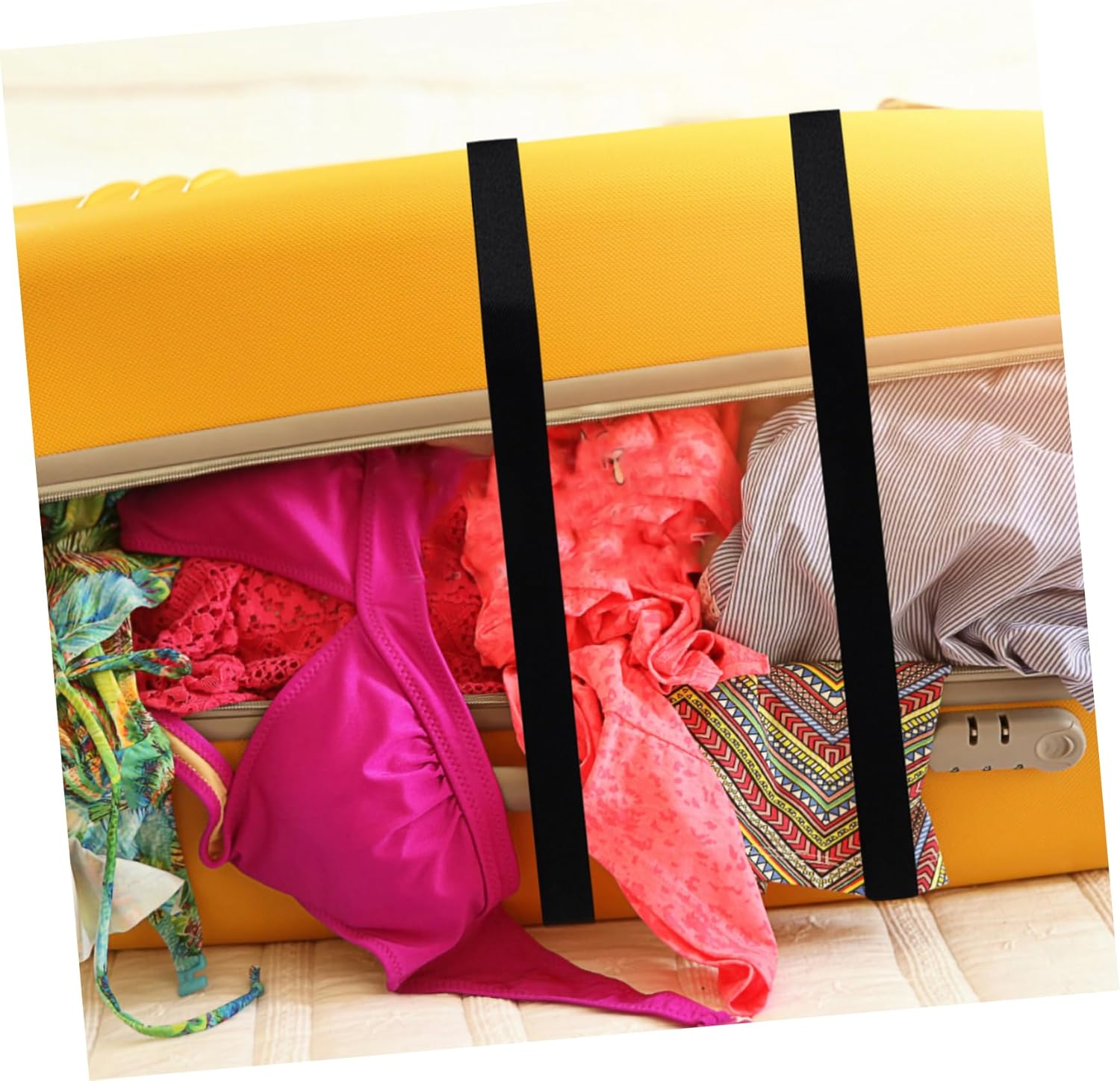 TOVINANNA 2Pcs Adjustable Luggage Belt Straps Luggage Straps for Suitcases Secure Travel Packing Buckle image number 4