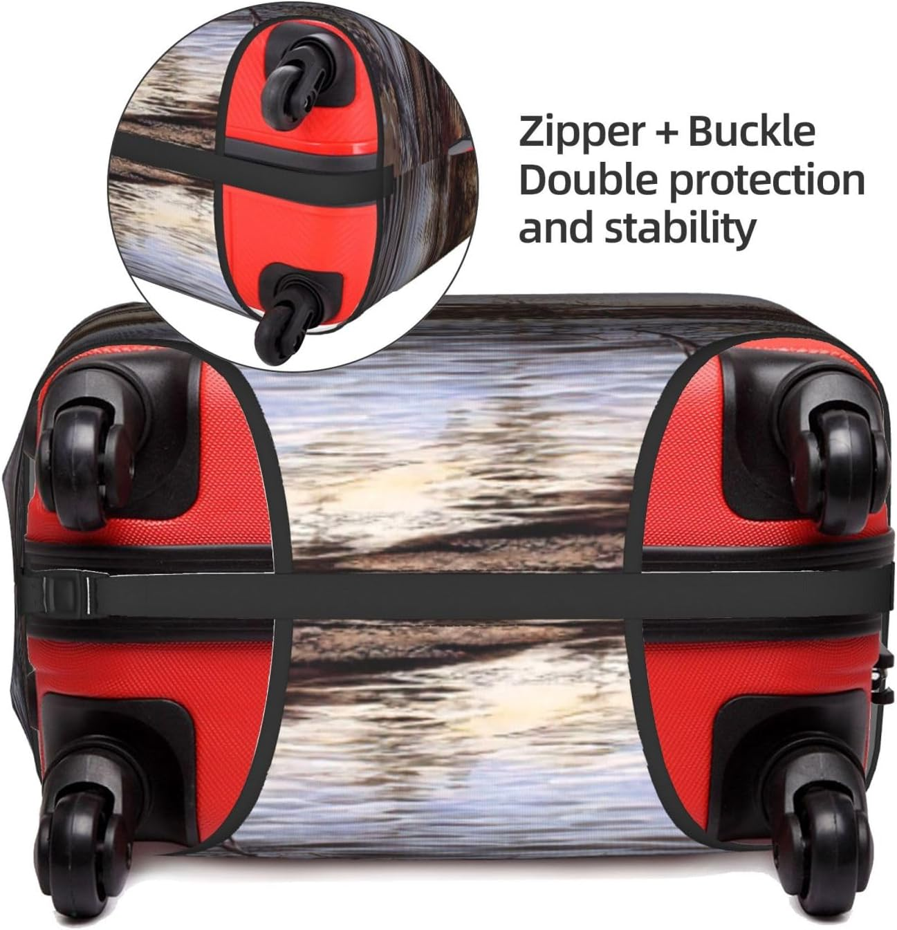 Odddot Mallard Ducks Print Travel Luggage Cover,Suitcase Protector Cover, Washable Baggage Covers,For 18-32 Inch Luggage, Mallard Ducks, Large