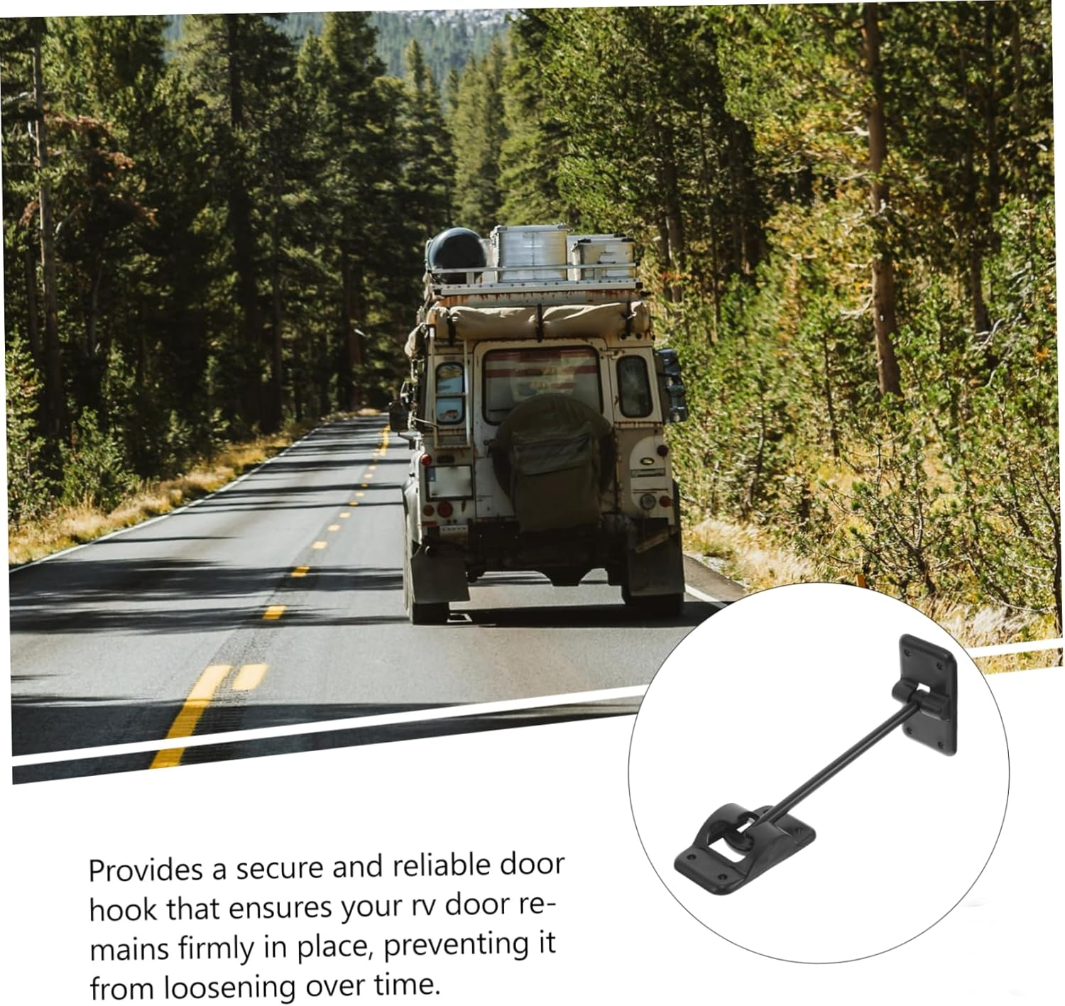 Outanaya Black Plastic Rv Door Holder with Screws Door Latch for Campers and Trailers Secure Exterior Catch Hook for Travel Vehicles Multipurpose Storage - White image number 5