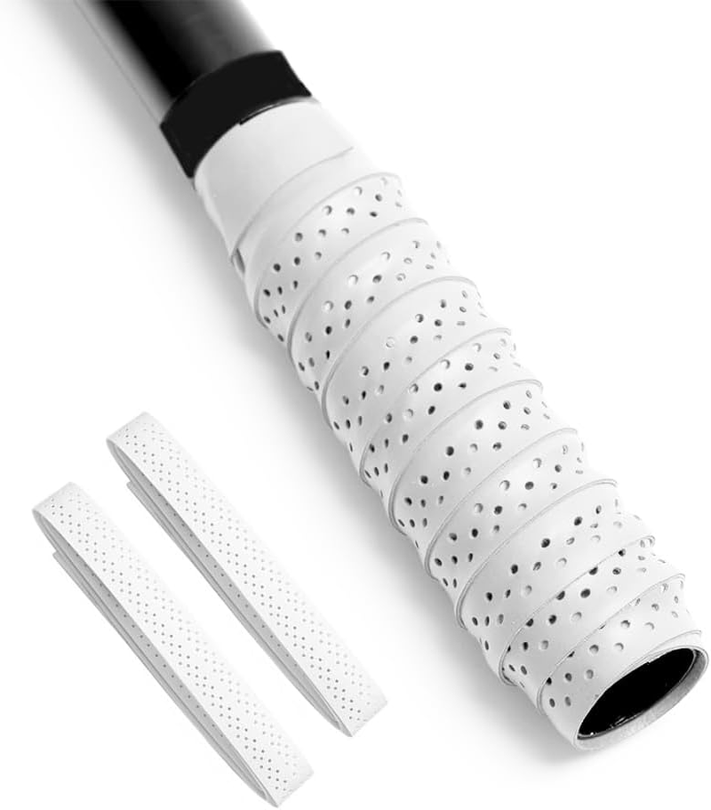 2 Grips Tennis Racket Grip Tape - Precut and Dry Feel Tennis Grip - Tennis Overgrip Grip Tape Tennis Racket - Wrap Your Racquet for High Performance (White) image number 2