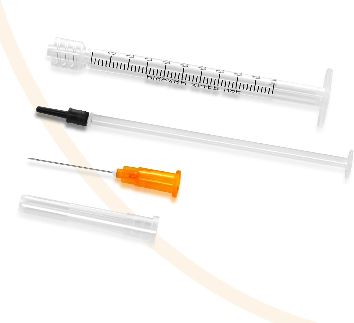 1Ml Disposable Luer Lock Syringes with 25G 1 Inch Needle Individual Package - Pack of 100 image number 4