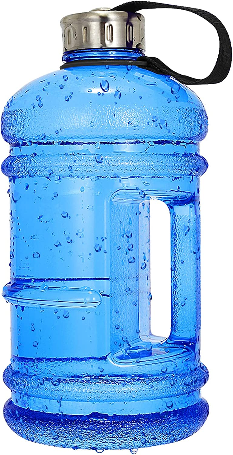 Vaupan Half Gallon Big Water Bottle, 2.2L/73 OZ Large Leak Proof Sports Jug with Handle,Huge BPA Free PETG Plastic Wide Mouth Drinking Container Flask for Fitness Gym Biking Travel Outdoor Water Jug image number 3