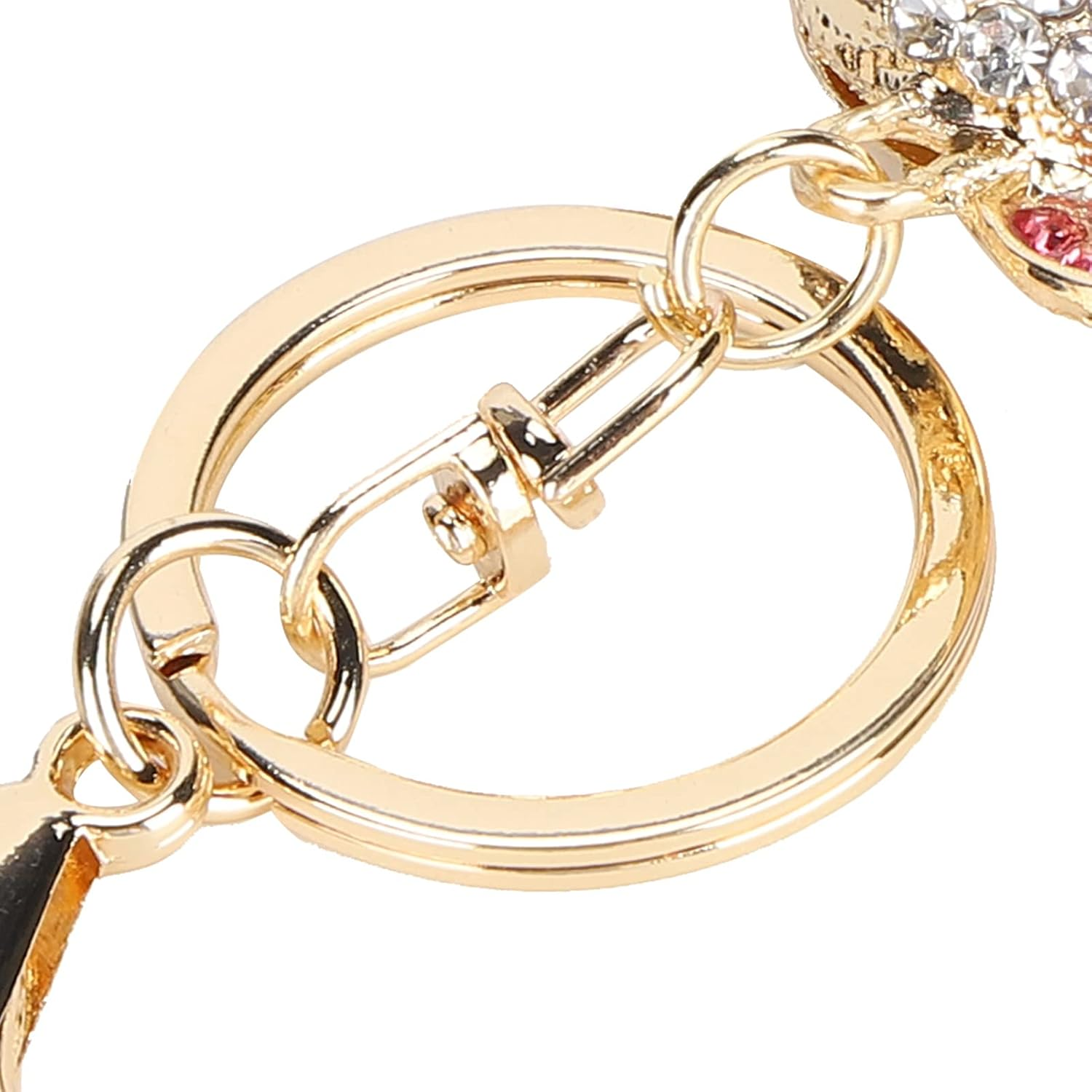 Rhinestone Koala Keychain Koala Bear Gift Metal Pendant Small Alloy Gold Crystal Necklace Keyring Petite Little Miniature Tiny Beaded Trim image number 3