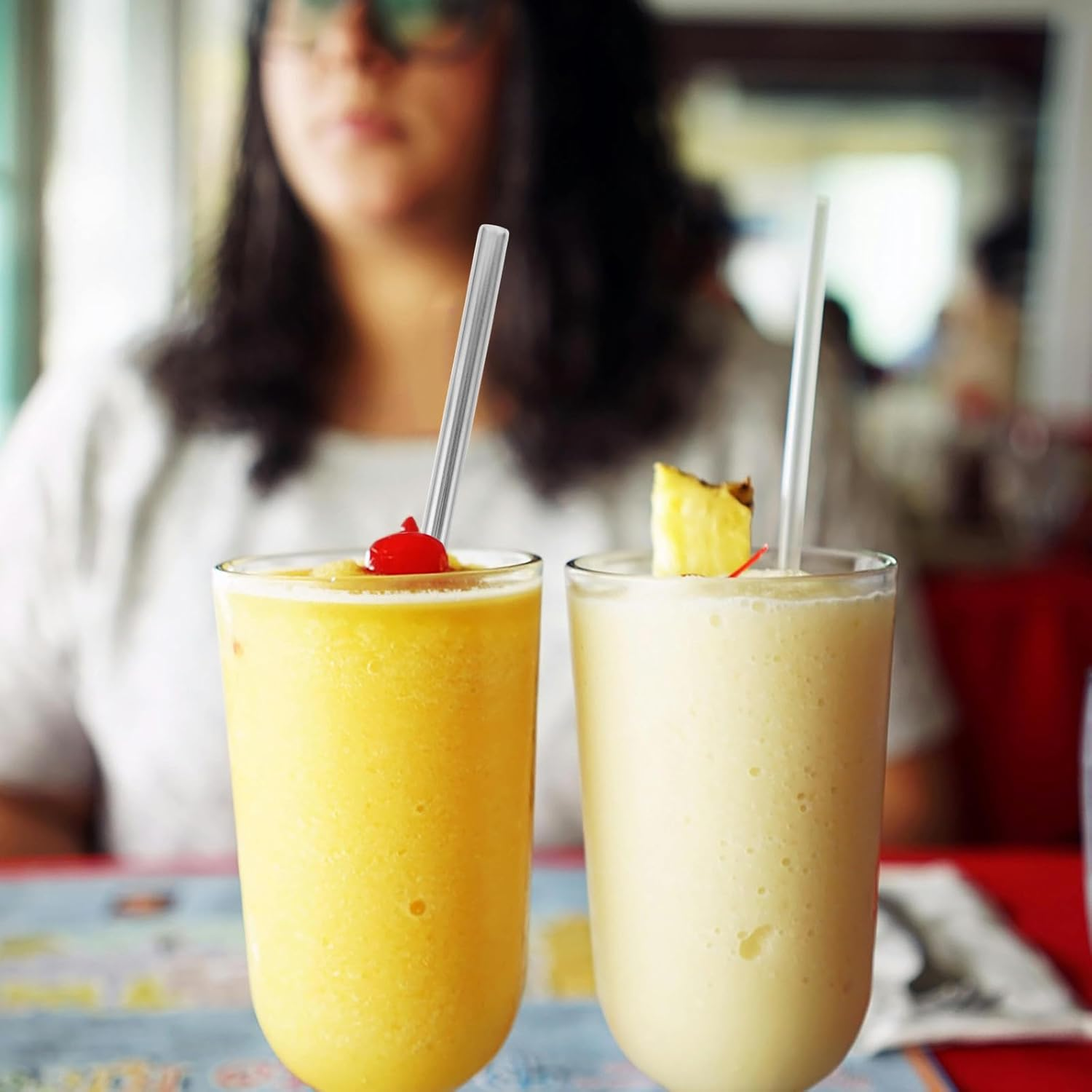 ABOOFAN 8Pcs Slushie Straws: Small Stainless Steel Straws - Reusable Smoothie Drinking Utensils for Shave ICES Shakes and Thick Slushes