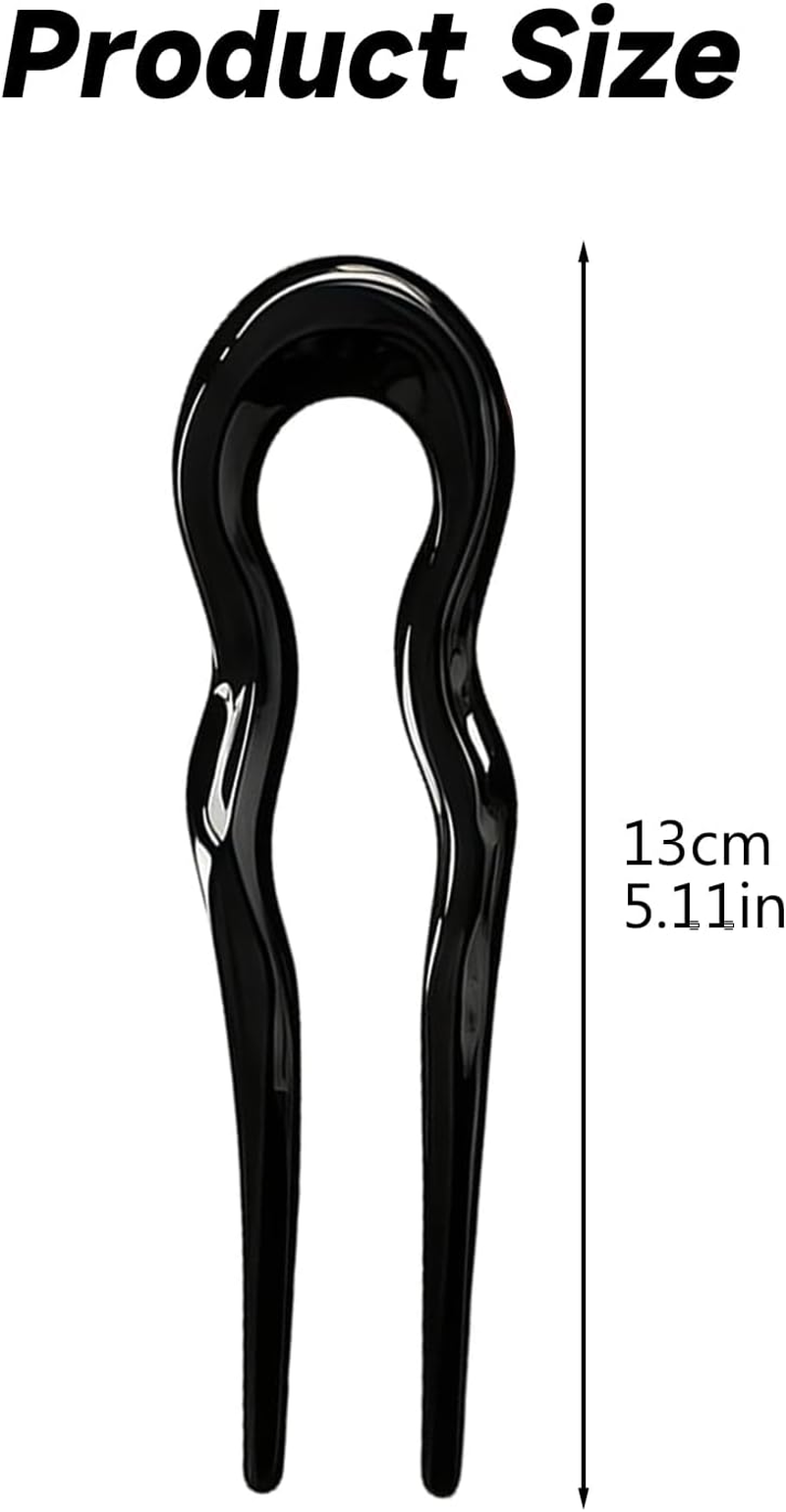 Xlihdzum 3Pcs French Hair Pins U Shaped Hair Forks - Elegant Updo Hair Accessory for Women and Girls for Styling Updos Buns Thick Thin Hair Daily Wear Party Wedding Hairstyle (Sturdy Non Slip)