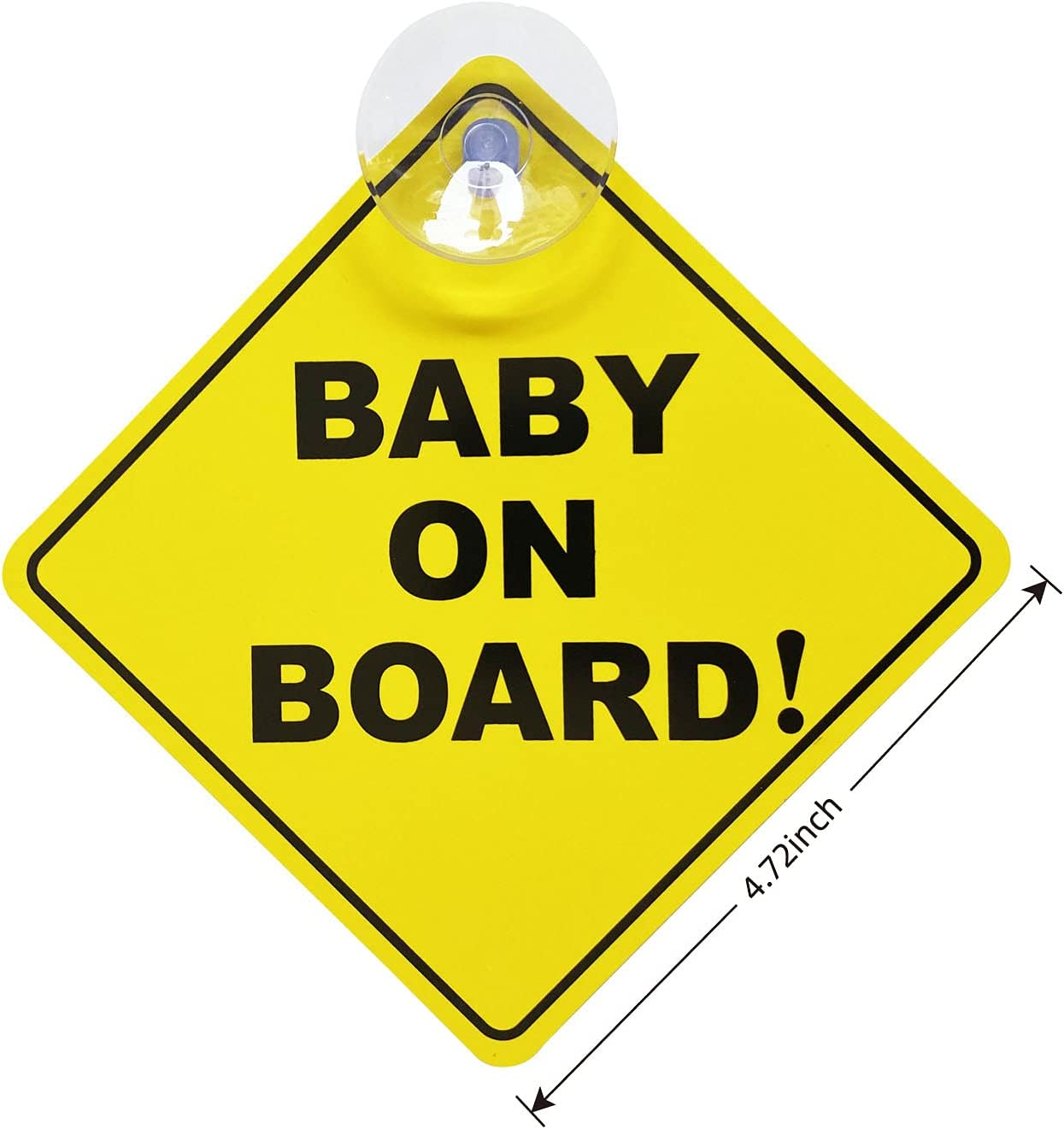 Baby on Board Sticker for Cars 2PCS, Baby on Board Warning Signs with Suction Cups, Durable and Strong without Residue - Blue image number 3