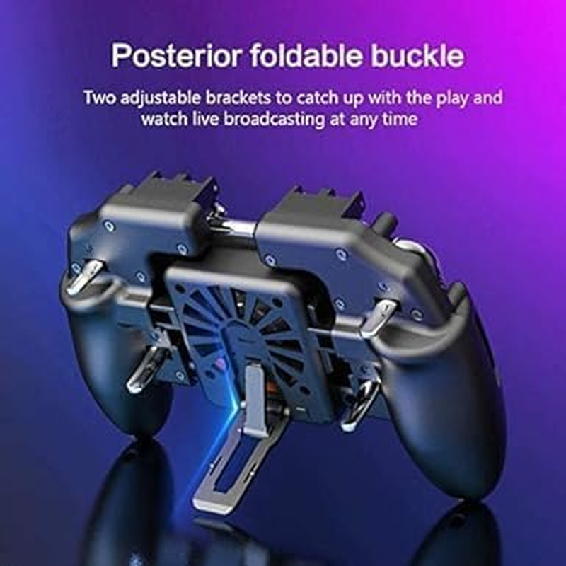 Mikirini Mobile Phone Game Controller with Built-In Battery for Pubg/Call of Duty/Knives Out, Cell Phone L2R2 Gaming Triggers for 4.5-6.5" Iphones/Android Phones image number 1