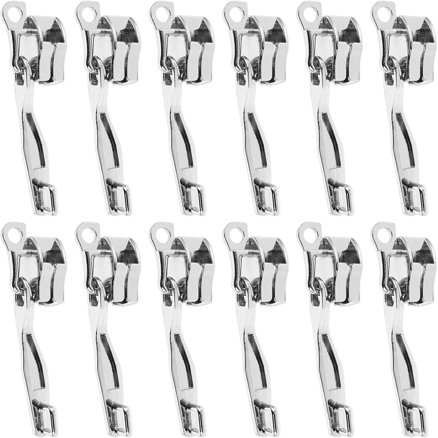 10 Pairs Metal Zipper Pulls for Suitcases Double Layer Lockable Replacement Sliders with Single Lock Anti-Theft Travel Bag Accessories for Secure Family and Group Use image number 3