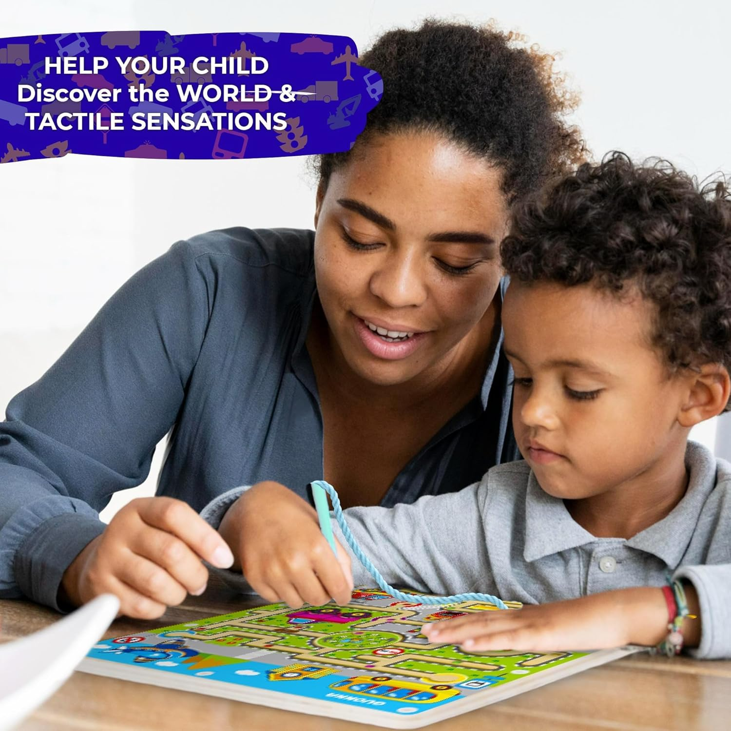 QUOKKA Learning Wood Maze Games for Kids Ages 3-5- VER.2 Improved - Nice Educational Car Activities for Kids Ages 2-4 - Preschool Developmental Wooden Toys image number 5