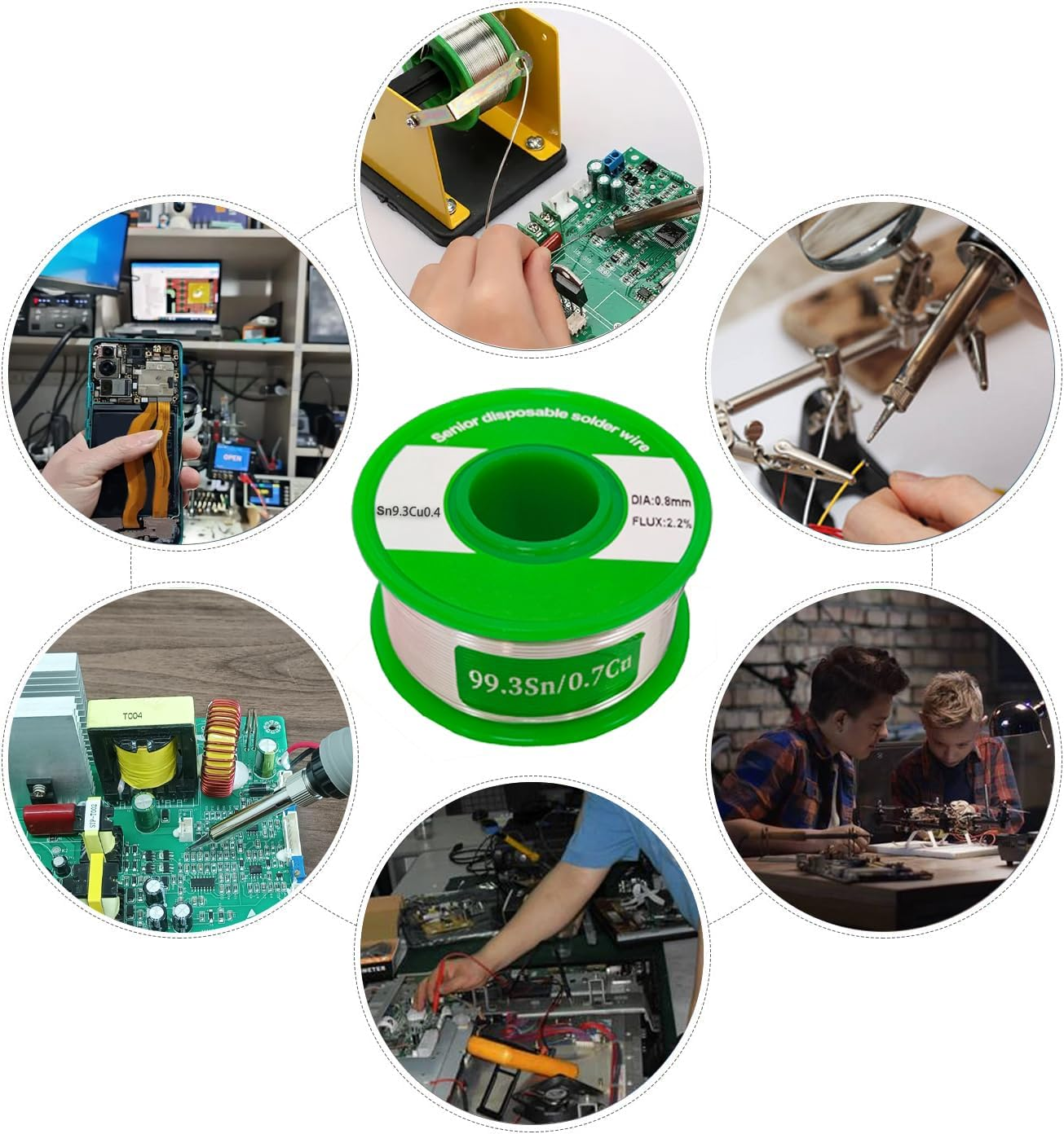 Ietong Solder Wire Lead Free, 0.8Mm Rosin Core Solder Tin Soldering Wire 100G, Sn99.3 Cu0.7 for Electrical PCB Circuit Board, DIY, Home Improvement Electrical Soldering image number 4