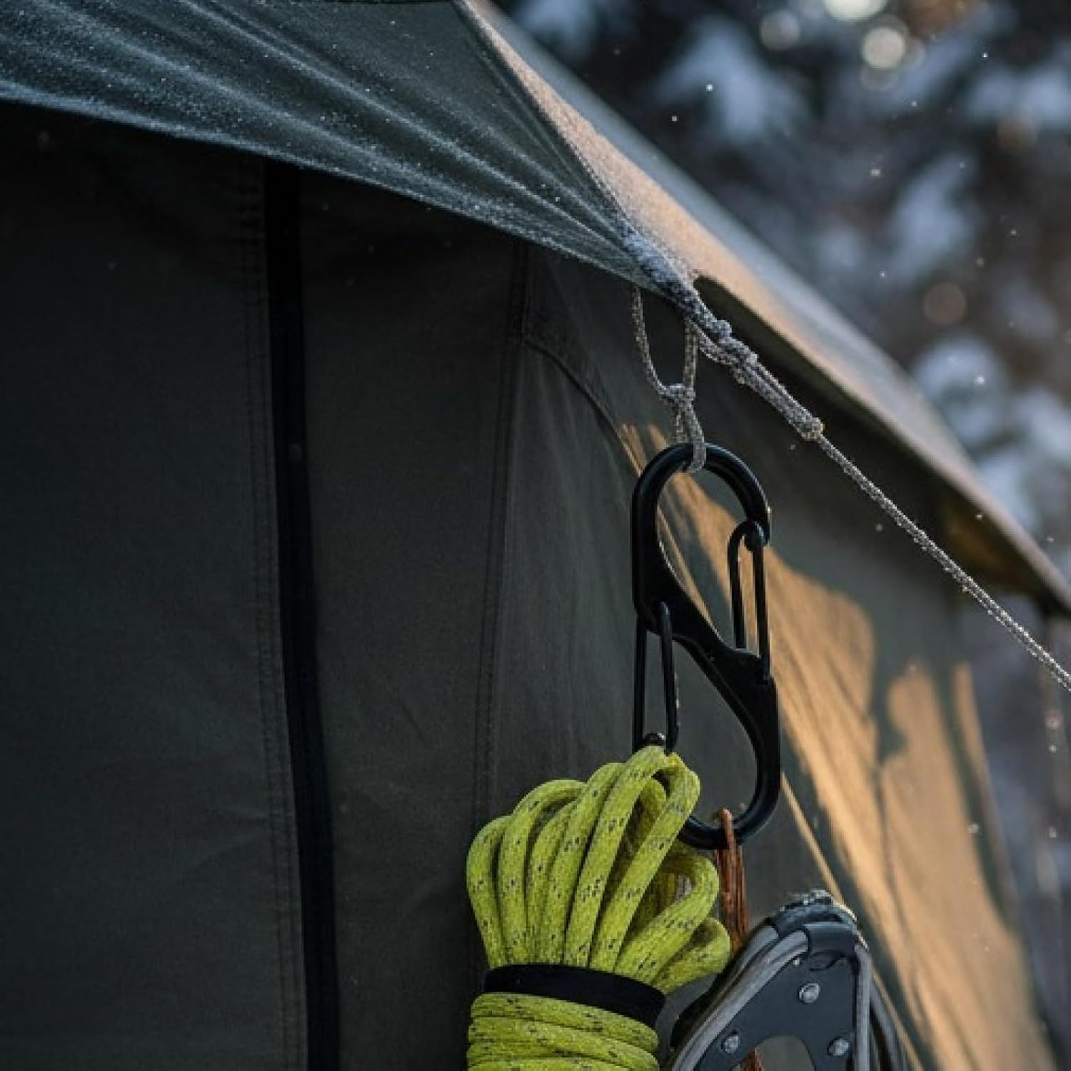 15Pcs Black Zipper Locks with Dual S-Shaped Carabiner Clips, Secure Your Bags, and Tents, Quick Clip Theft Deterrent Double Spring Buckle Hook for Camping, Outdoor Activities (Small, Medium, Large) image number 2