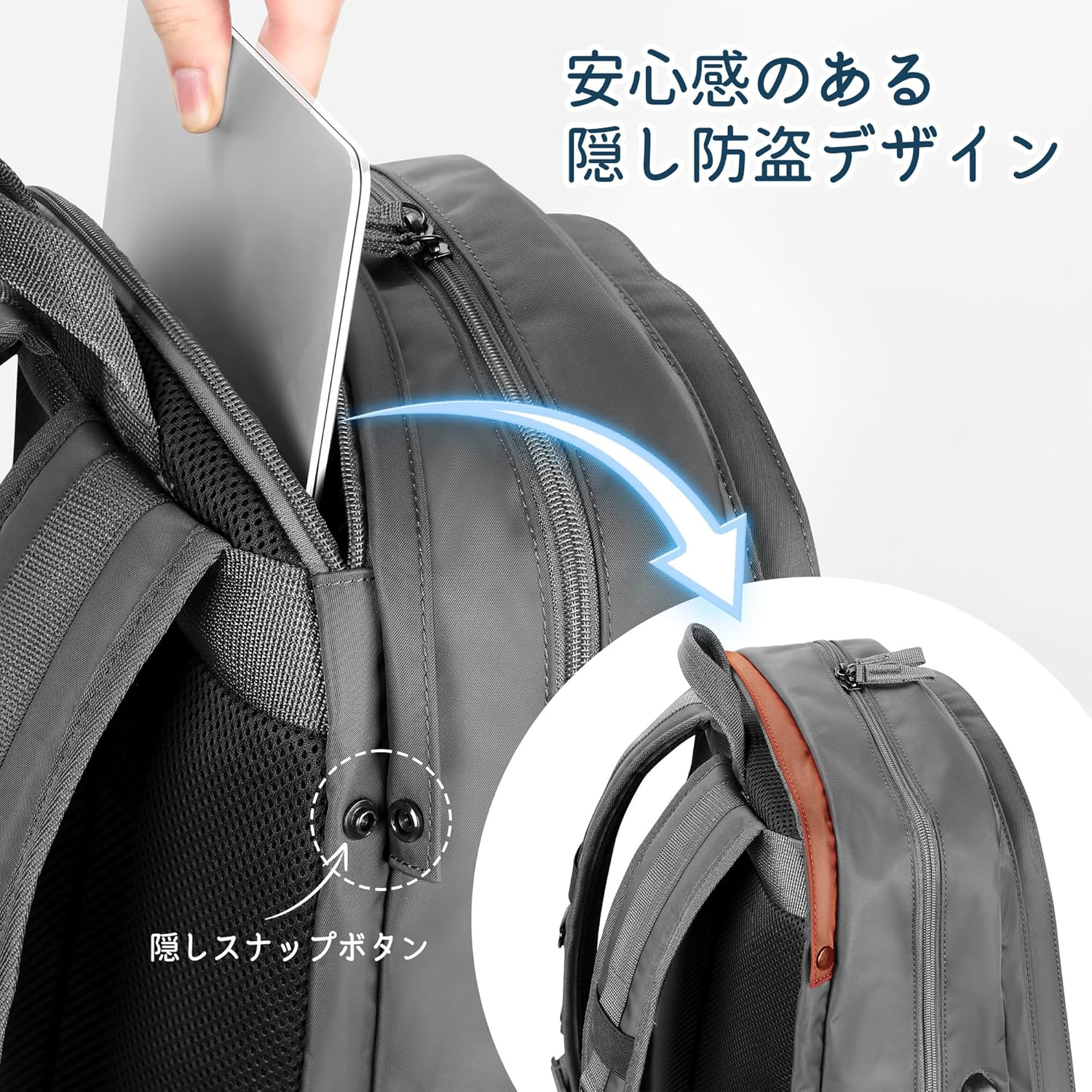 Travel Inspira Travel Backpack, Large Carry on Backpack, 15 Inch Laptop Backpack - Grey image number 2