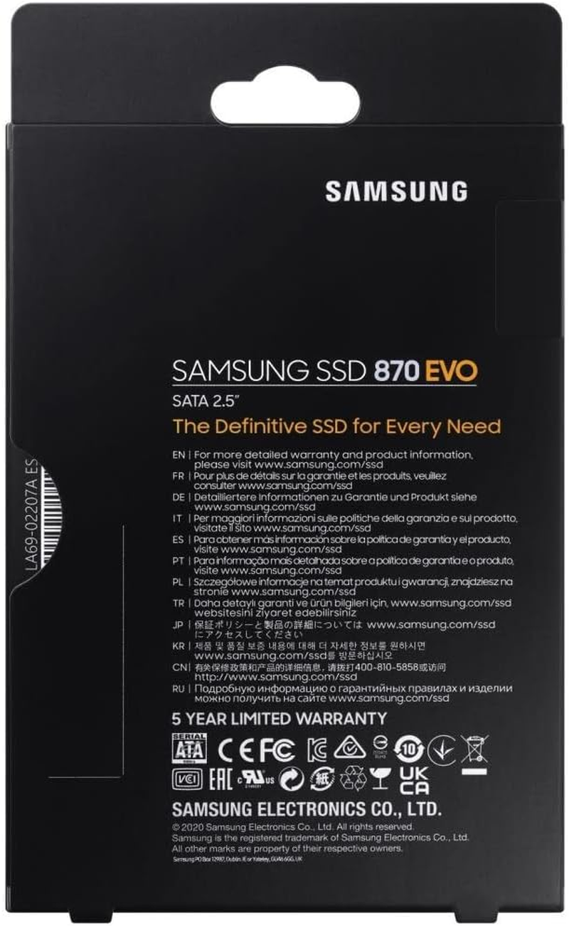 1TB Samsung 2.5" 870 EVO SATA 6Gb/S SSD MZ-77E1T0BW image number 1