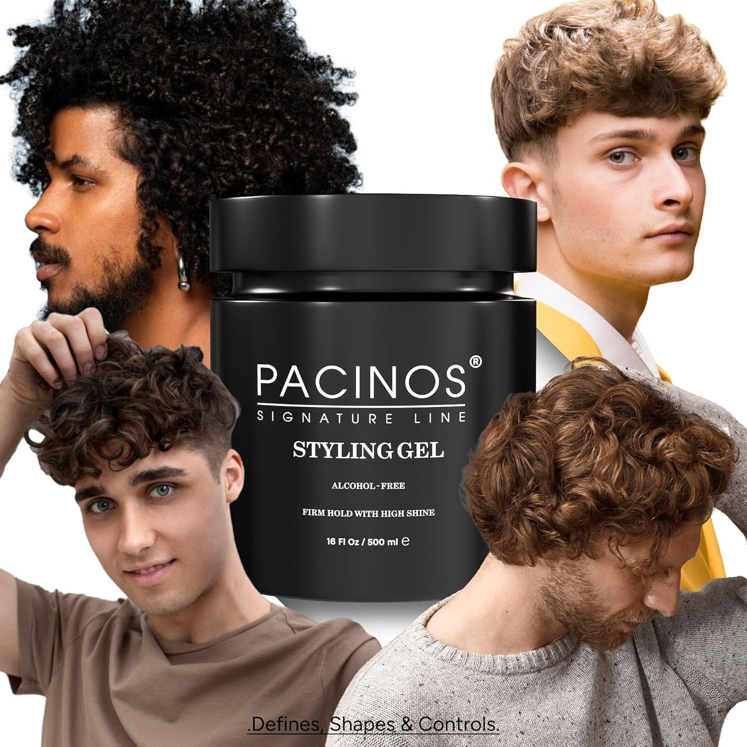 Pacinos Hair Styling Gel 500 Ml &ndash; Men'S Hair Gel &ndash; Strong Hold &ndash; No Gluing and No Residue &ndash; Alcohol Free &ndash; Fresh Fragrance &ndash; Hair Gel &ndash; Wet Hair Look &ndash; Water-Soluble Formula
