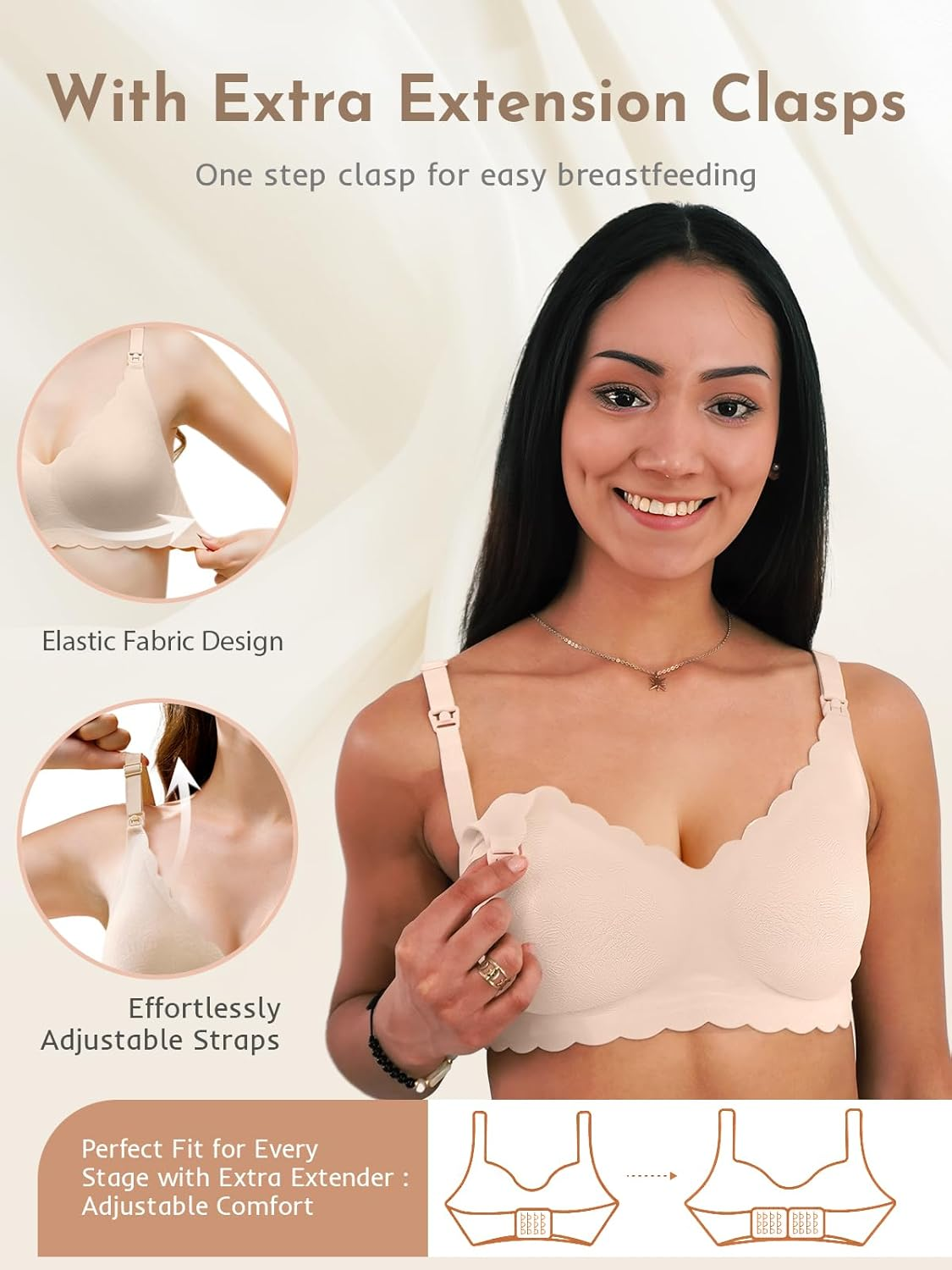 Nursing Bras for Breastfeeding, Seamless Ultra Comfort Maternity Bra, Natural Shape Pregnancy Bras for Women image number 6