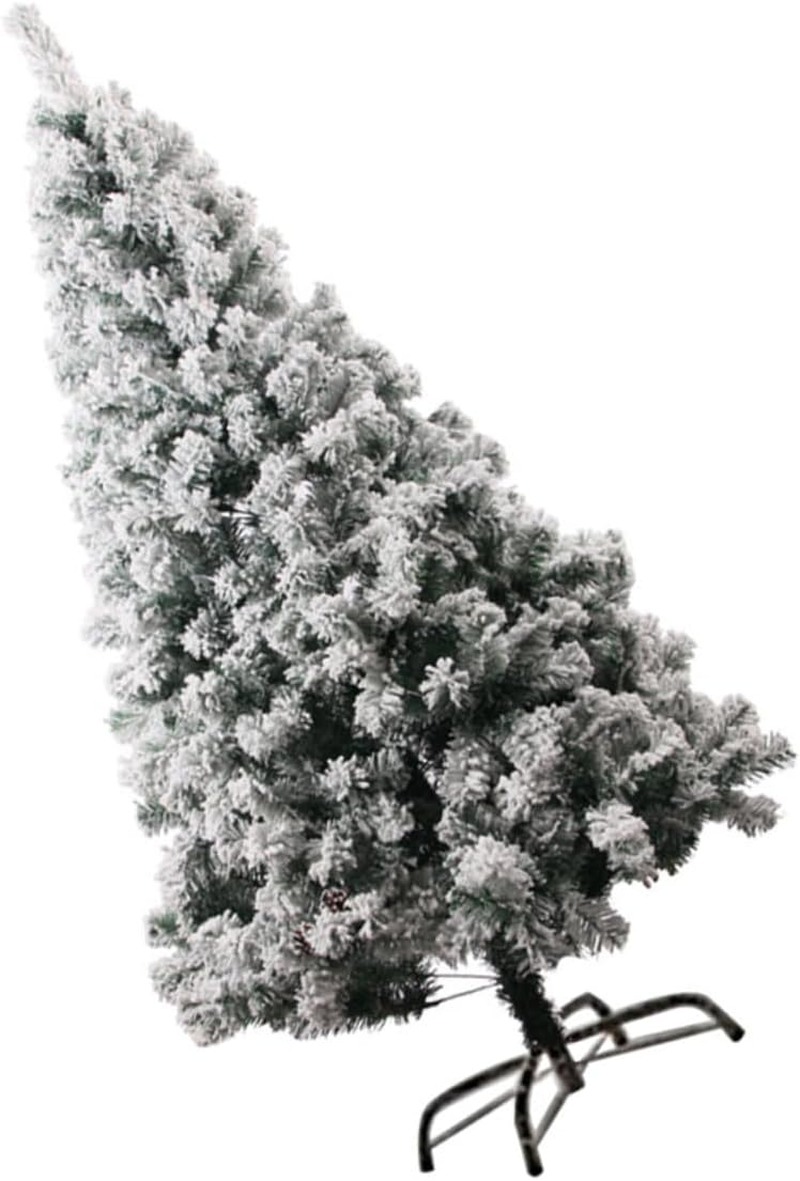 Artificial Flocked Christmas Tree Decor Home Xmas Tree Adornment White Simulated Christmas for Decoration Random Style