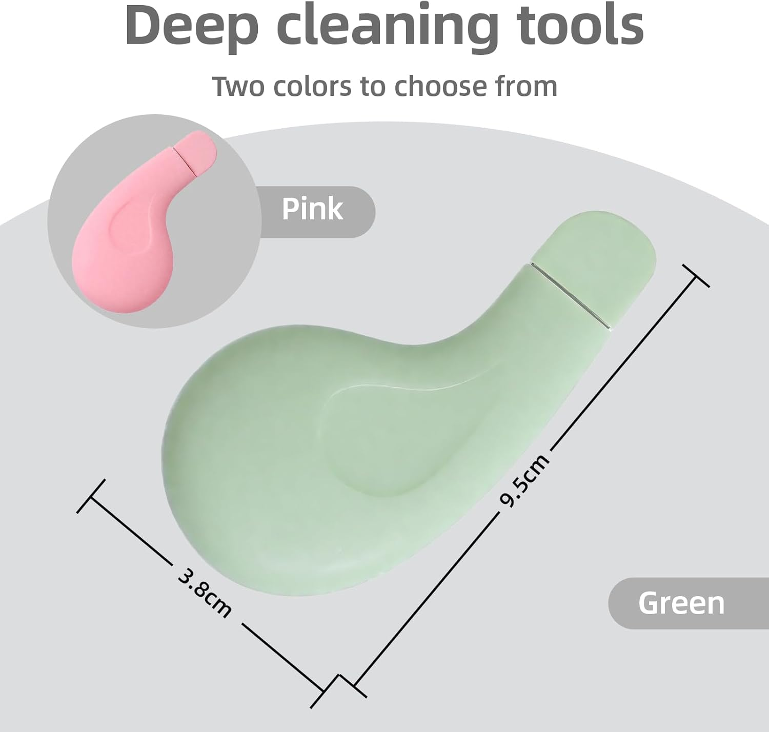 Hzqzaoan 2Pcs Blackhead Remover Tool, Silicone Face Scraper for Cleansing, Skin Scrubber Face Spatula, Face Black Head Remover for Nose, Skin Care Tools for Women/Men, Acne Pore Cleaner (Green + Pink) image number 4