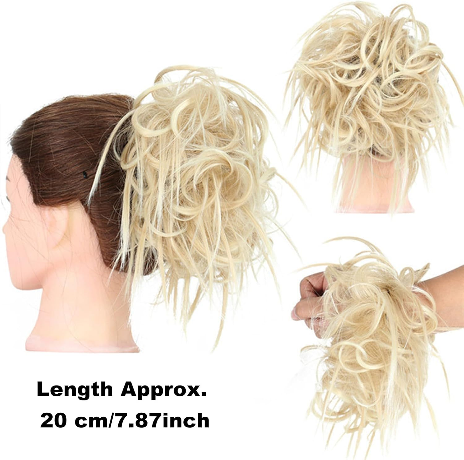 FOSDICK Pack of 2 Bun Hairpieces, Large Hair Bun Scrunchie, Hairpiece with Hair Updo Hairstyles, Voluminous Messy Bun Hairpieces for Women Girls Ponytail image number 6