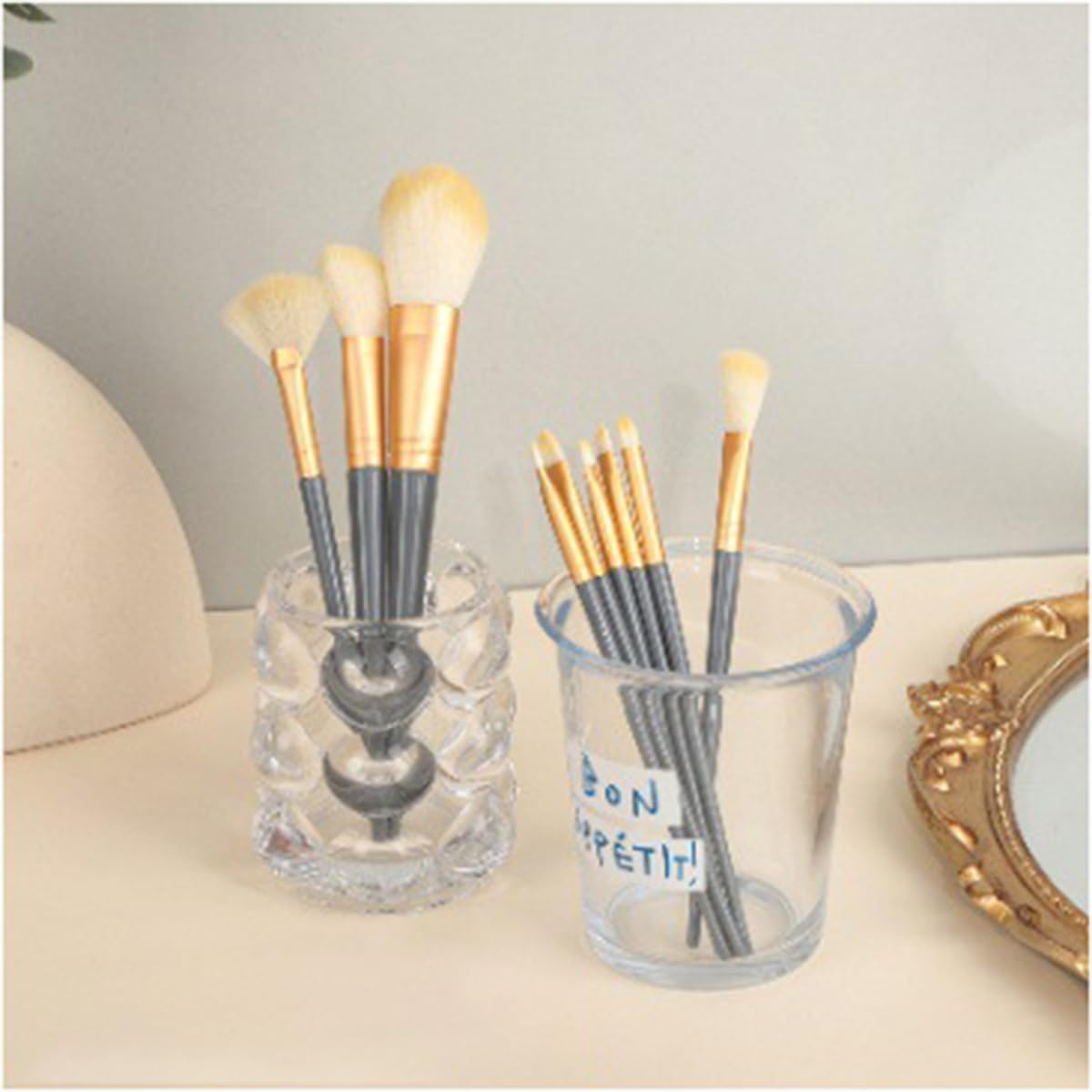 12 Pcs Make up Brushes Sets with PU Bag, 10 Professional Make up Brushes with a Silionce Cleaning Foldable Bow & Silionce Lip Brush, Used for Blush, Foundation, Eyeshadow image number 2