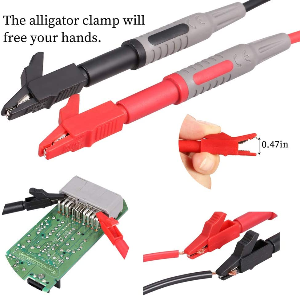 Bionso 21-Piece Multimeter Leads Kit, Professional and Upgraded Test Leads Set with Replaceable Gold-Plated Multimeter Probes, Alligator Clips, Test Hooks and Back Probe Pins. image number 5