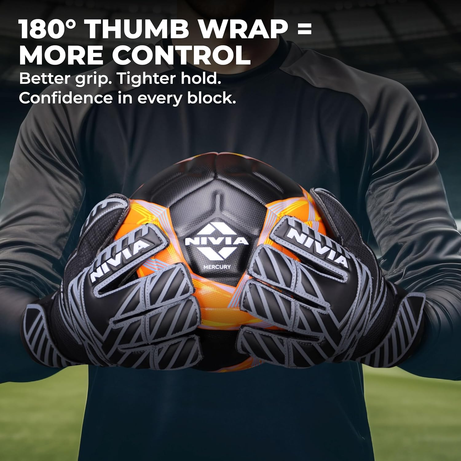 NIVIA Spider F.B G/Keeper Gloves Medium Black