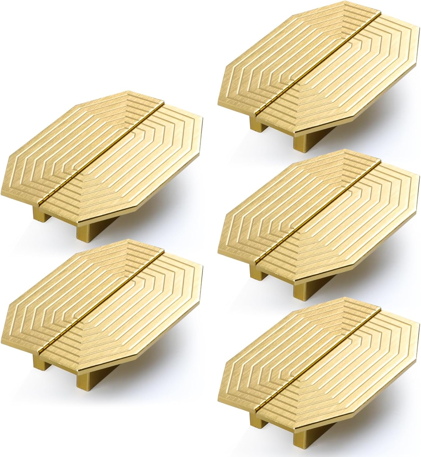 Brass Cabinet Pulls Brushed Drawer Pulls Modern Gold Cabinet Pulls Cabinet Handles Drawer Handles for Dresser Closet (2Pack-3Inch Semicircle)