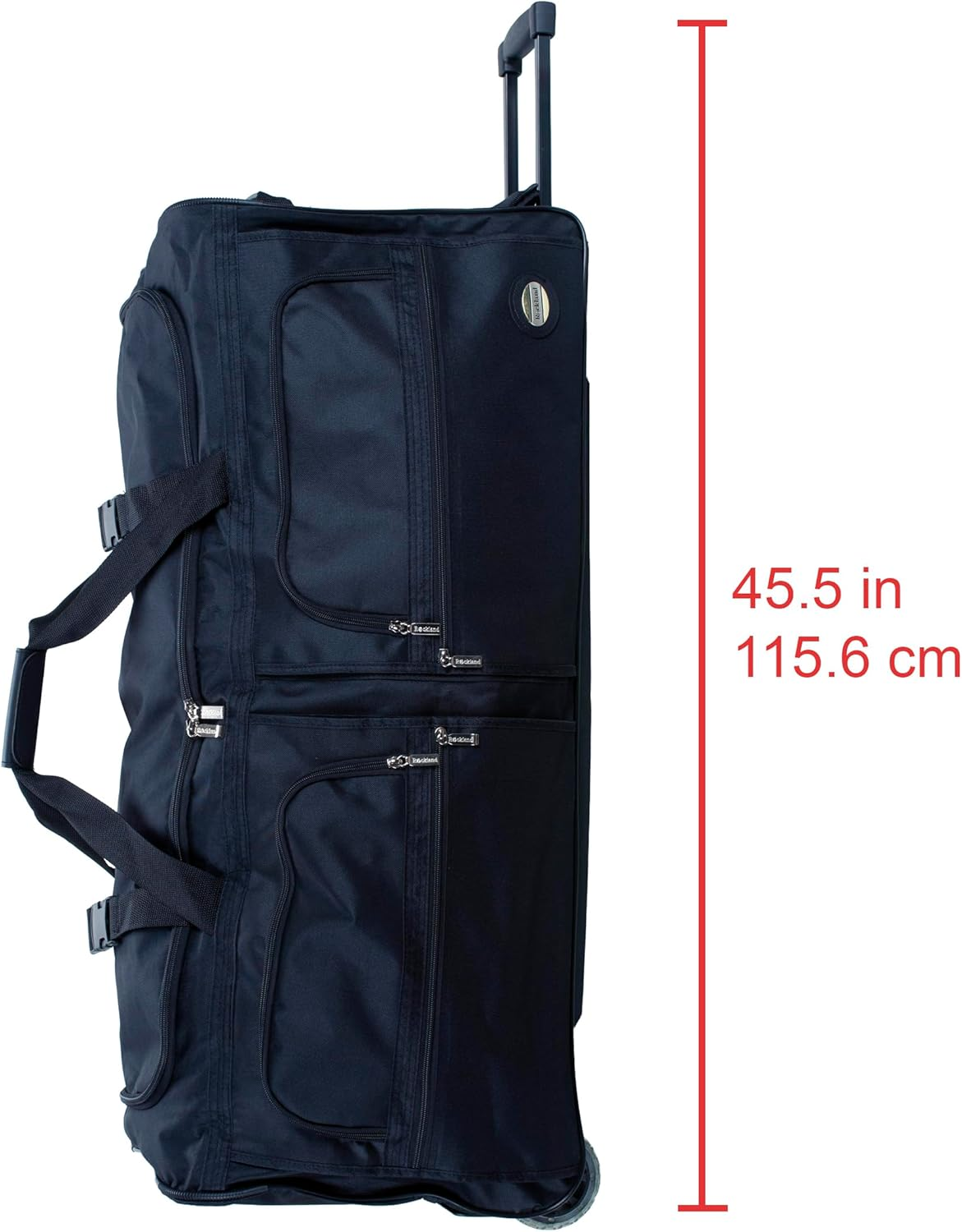 Rockland Rolling Duffel Bag, Black, 36" image number 2