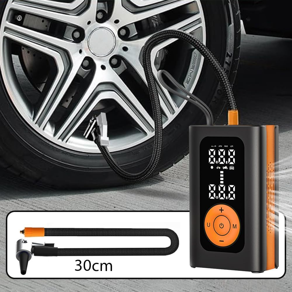 Tyre Inflator Portable Air Compressor,Cordless Air Pump,Led Lighting and Accurate Pressure,1 Min Fast Inflate,Electric Tire Pumpwith LCD Digital Tyre Electric Bike Pump for Car,Bike,Balls,Motorcycle image number 6