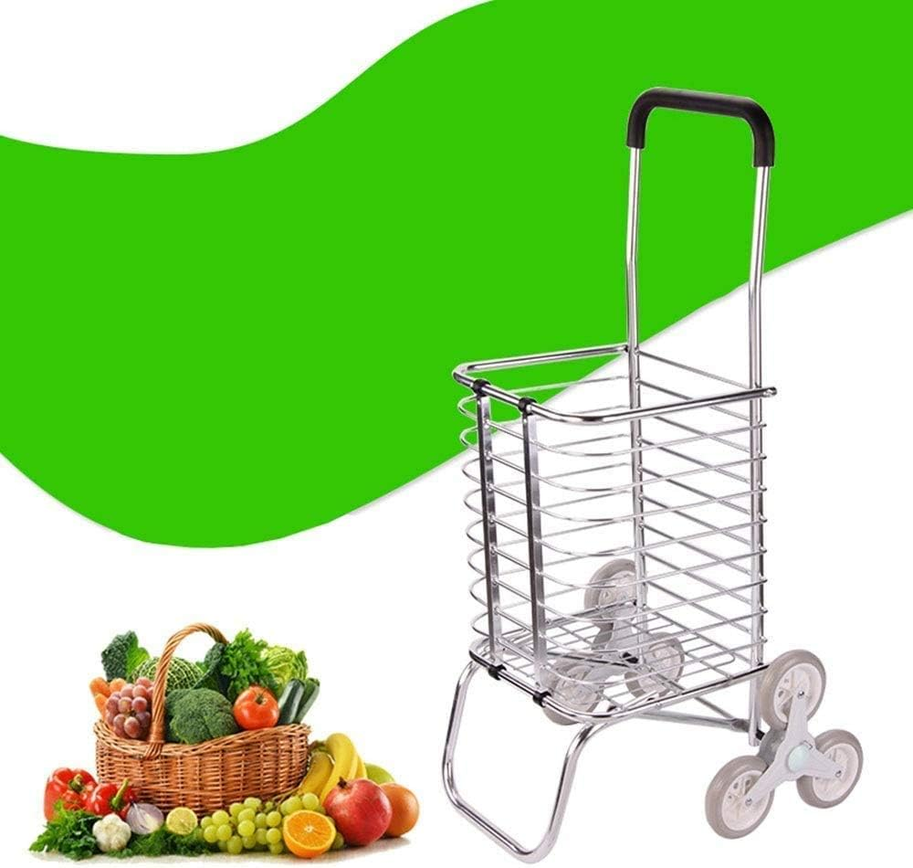 Trolley with Wheels Trolley Trolley Aluminum Trolley for Supermarket Foldable for Luggage Trolley in Silver Microfiber image number 1