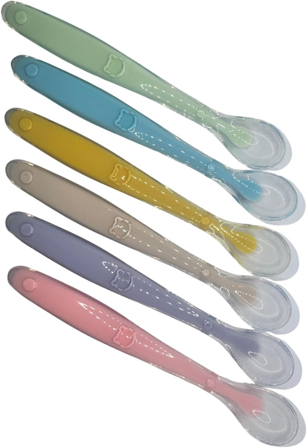 Premium - BPA Free Baby Silicone Spoons Set of 6 - Flexible and Safe Feeding Spoons for Kids - Infant and Toddler Feeding Essentials image number 3