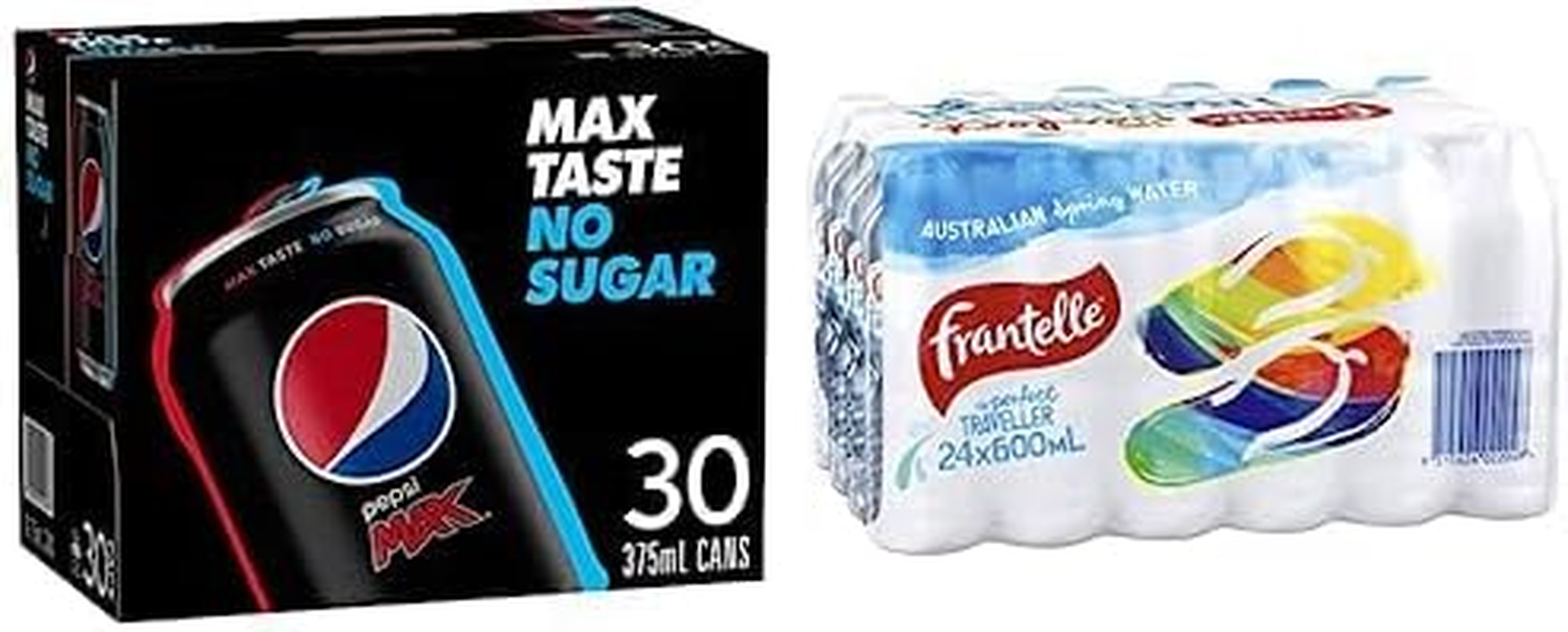 Thirst Aid Kit: Pepsi Max 30Pk + Frantelle Water 24Pk Combo