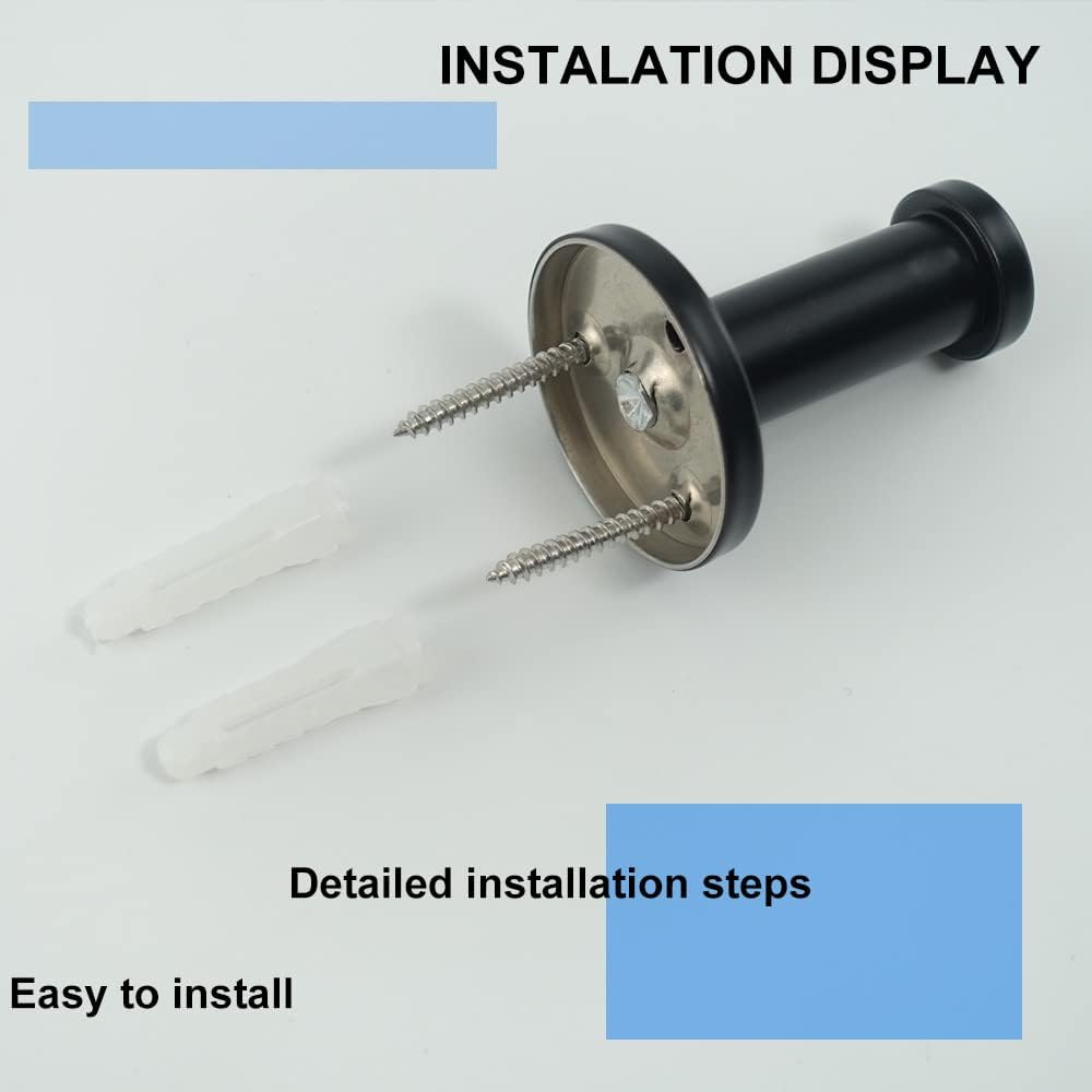 Vanloory Bathroom Towel Hooks, 6 Pack round Coat Hooks, Sturdy Wall Mounted Robe Hook, SUS 304 Stainless Steel Heavy Duty Clothes Hanger, Wall Towel Hooks for Bathroom Bedroom Kitchen (Black) image number 5