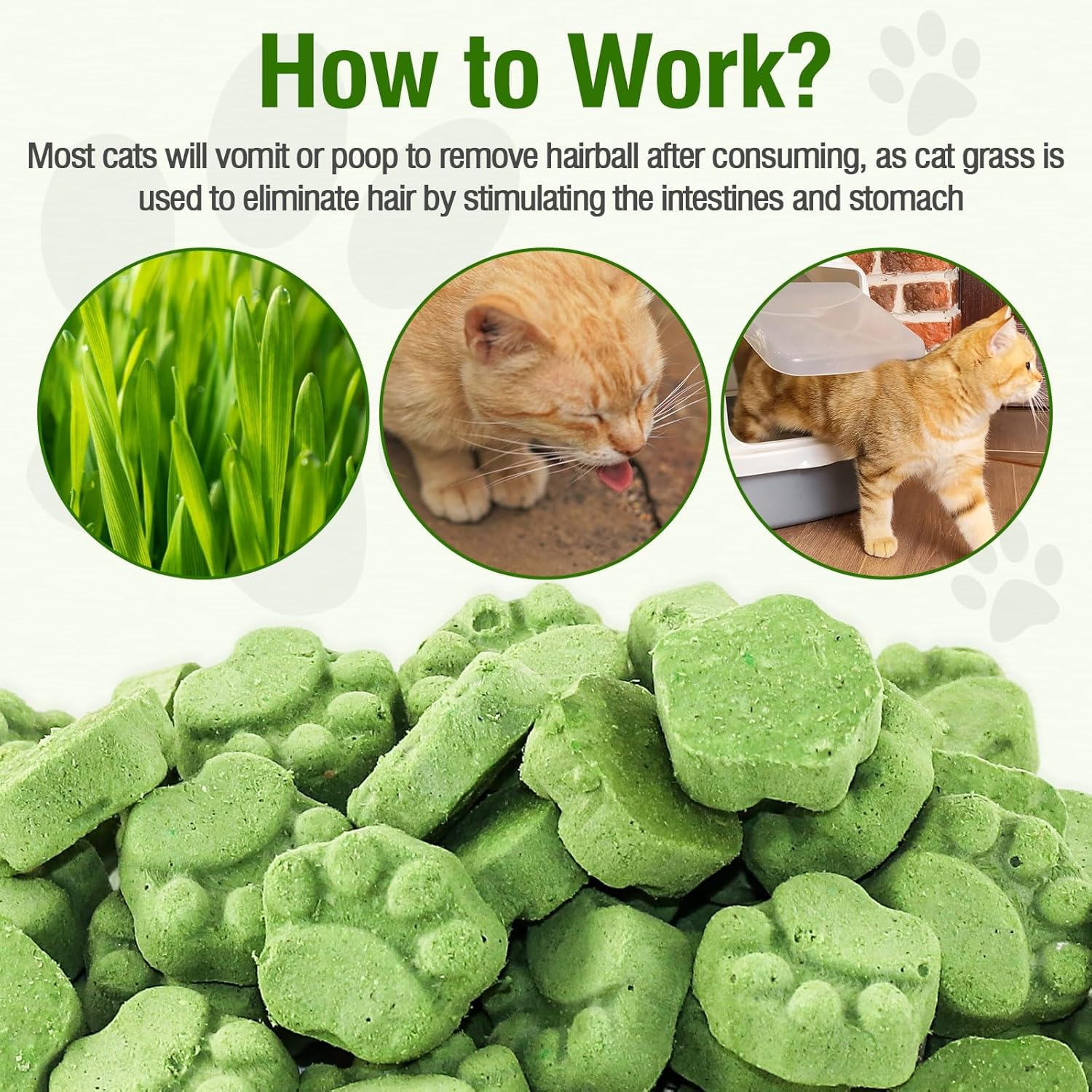 Cat Grass Teething Sticks, 50G Edible Freezed Drying Cat Grass Treats, Cats Snack for Hairball Removal and Dental Care image number 4