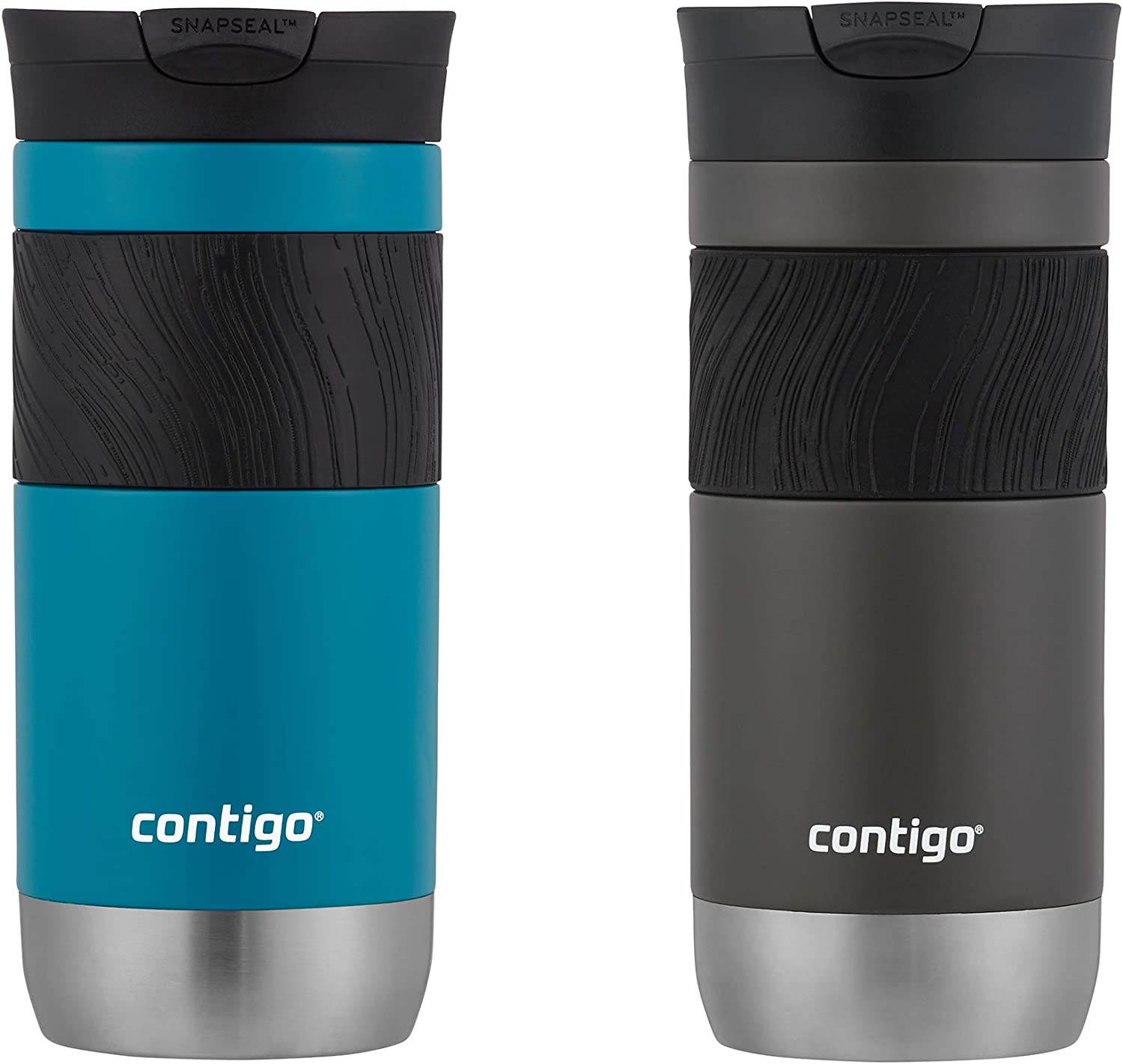 Contigo Byron 16Oz Vacuum-Insulated Stainless Steel Travel Mug, Leak-Proof Lid, Reusable Coffee Cup or Water Bottle, Bpa-Free, Keeps Drinks Hot or Cold for Hours, 2 Pack, Sake and Juniper Color image number 5
