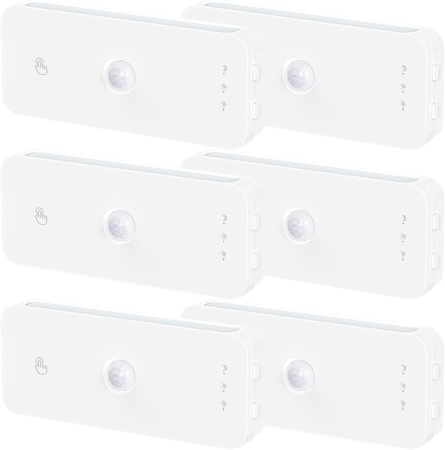 AXVRAV Pack of 6 Night Light with Motion Sensor Indoor, Rechargeable LED Stair Lights with Magnetic Mounting, Adjustable Brightness & 3 Colour Temperatures for Hallway, Staircase, Children'S Room image number 1