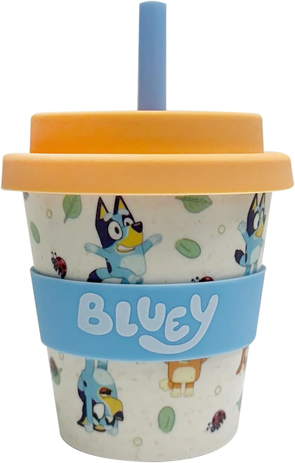 Zak! Bluey Licensed Bamboo Babyccino Cup - 2 Pack. Reusable Bamboo Based Cup Includes Silicon Straw, 120Ml Capacity (4Oz) image number 2