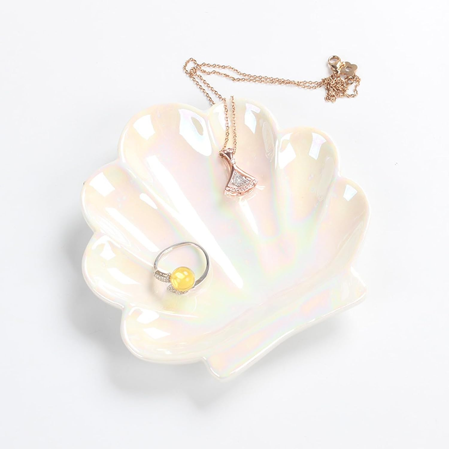 Shell Trinket Dish,Ceramics Ring Holder/Jewellery Tray, Cute Trinket Dish Dressing Table Decoration, Room Decor, Home Decor