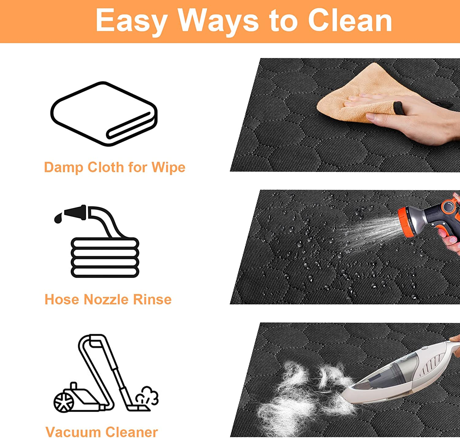 Mancro Dog Car Seat Cover for Back Seat, Waterproof Car Seat Protector for Dogs with Side Flaps, Scratchproof Dog Backseat Cover, Durable Nonslip Dog Hammock for Sedans, Trucks, Suvs, Standard image number 1