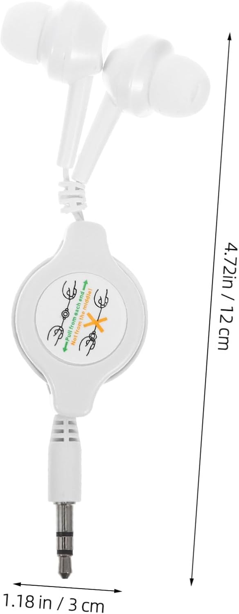 EXHUMKY Retractable in Ear Earbuds Lightweight Portable Cable with Comfortable Fit Material Compatible with Players Digital Devices Connector image number 2