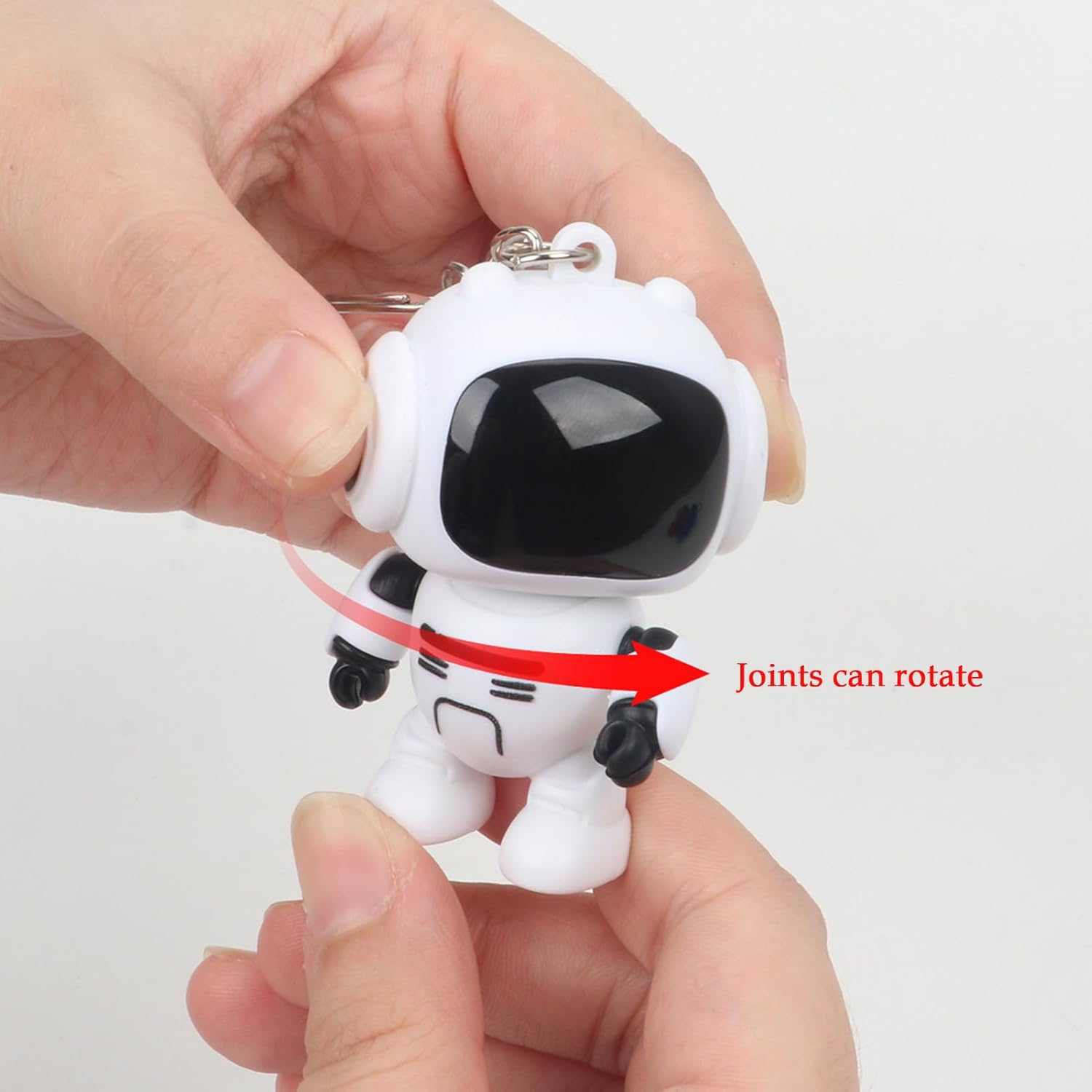 Purse Charm - Joint Movable Robot Wallet Pendant | Glowing Eyes Design Keychain for Car Keys - for Women Bag Wallet Schoolbag Handbag Home Car Travel - Red image number 5