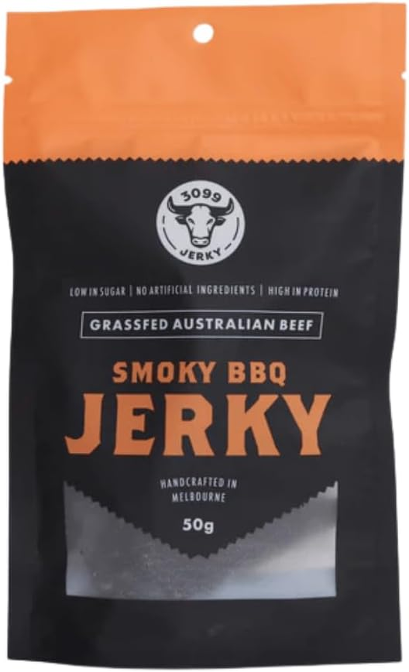 Jerky and Co 3099 Grassfed Australian Beef Smoky BBQ Jerky 50 G
