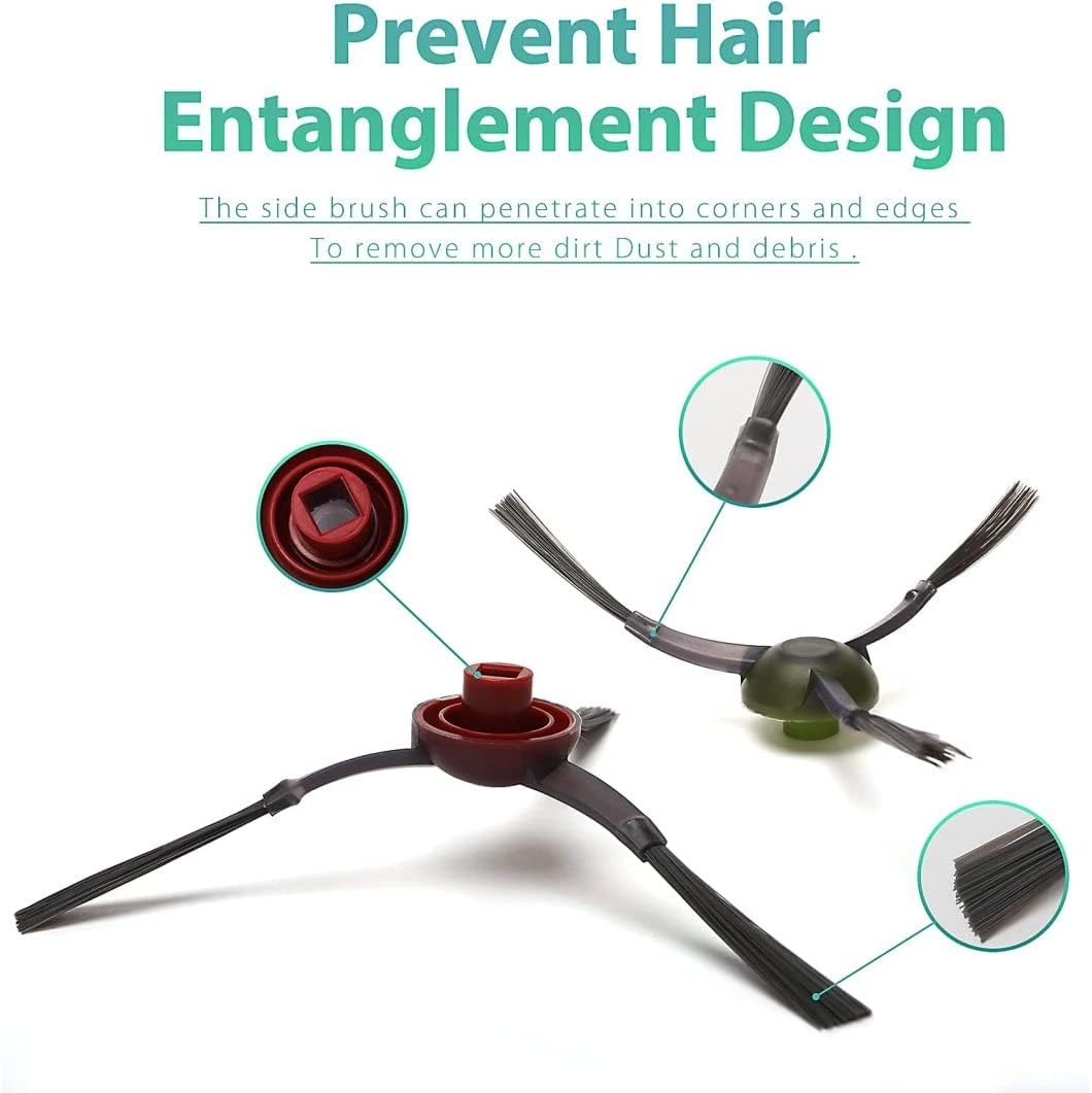 Replacement Parts Compatible with Ecovacs Deebot OZMO T9 T8 T8 Max T8 AIVI T5 N8 N5 Series Robot Vacuum Including 2 Main Roller Brushes, 6 Filters, 6 Side Brushes Roller Brush image number 3