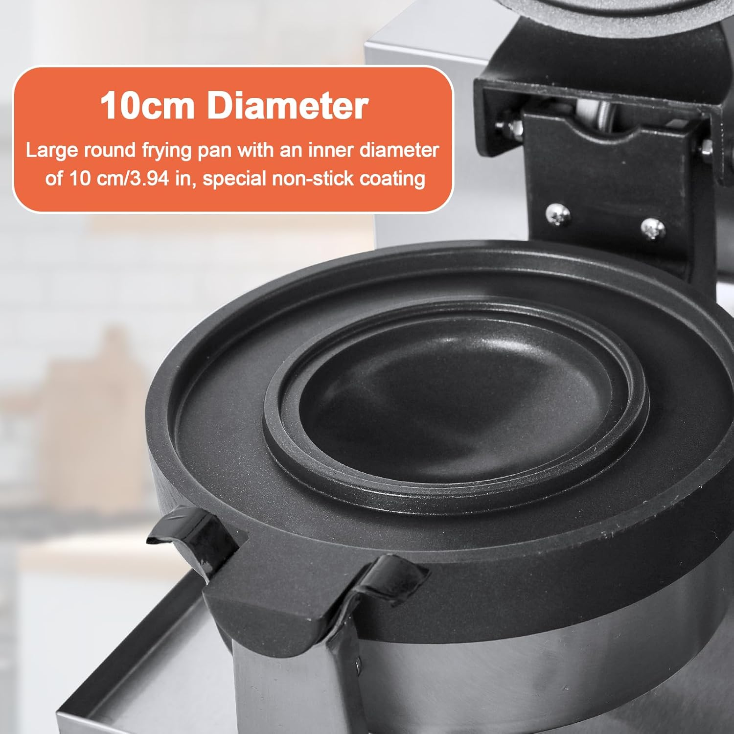 JUMEIYP Double-Head Burger Waffle Maker, Non-Stick Electric Panini Press Machine, Electric Heating Single Head Ice Cream Burger Machine, for Household or Commercial (A Style(Rotating)) image number 2