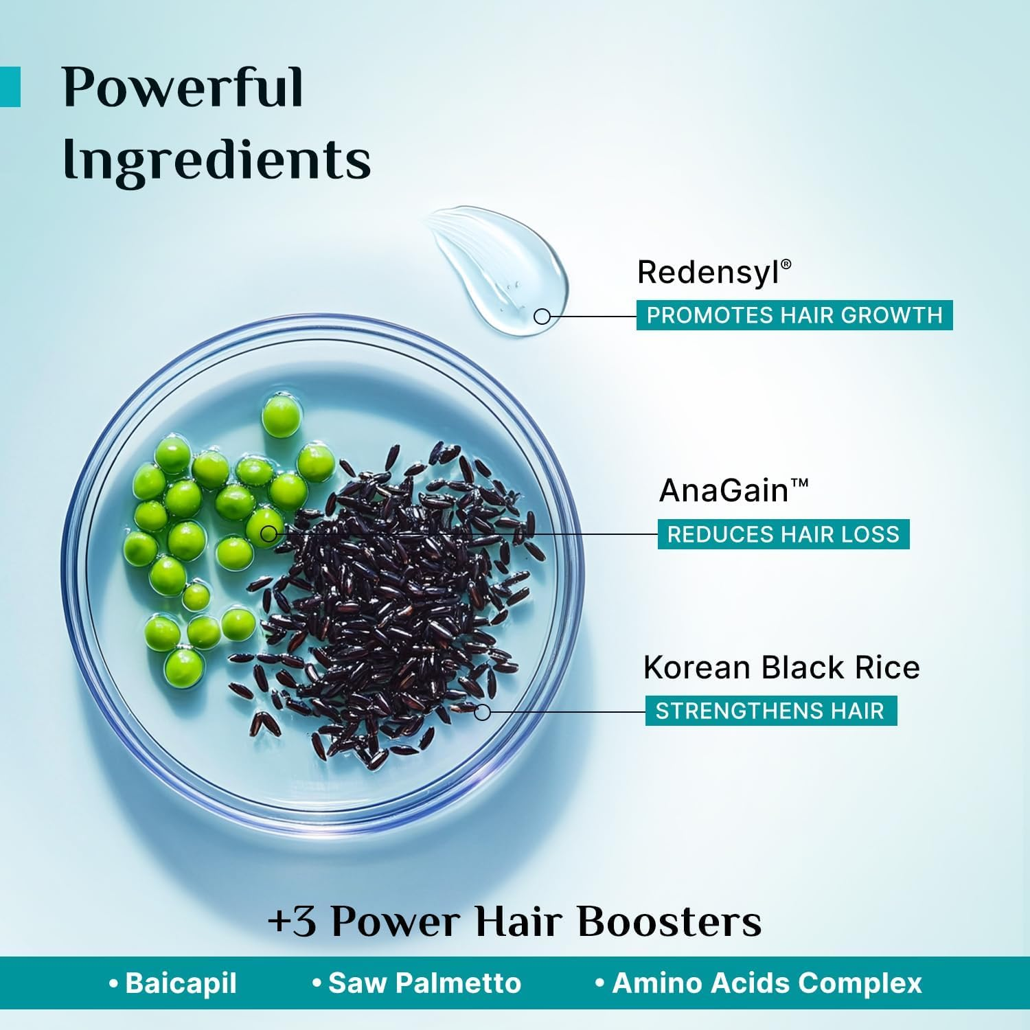 Pilgrim Redensyl 3% + Anagain 4% + Baicapil Advanced Hair Growth Serum(60Ml) for Scalp with Korean Black Rice, Saw Palmetto | Control Hair Fall, Hair Density | Women & Men image number 4