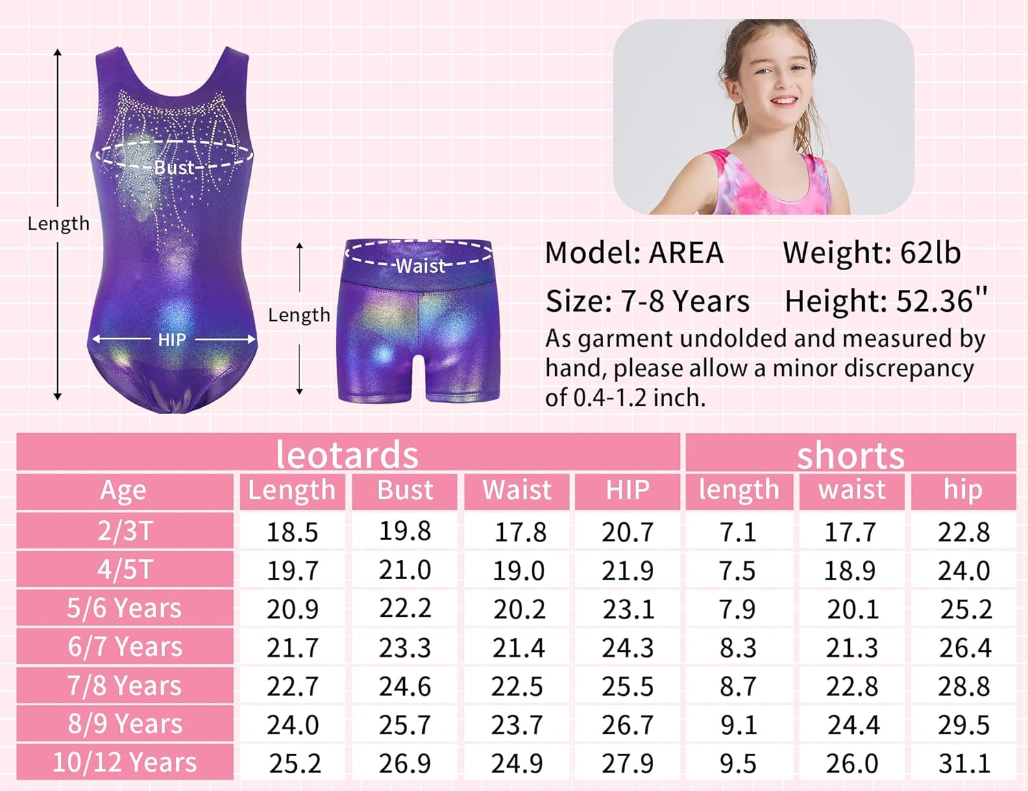 Gymnastics Leotards for Girls Sparkly Tumbling Bodysuits with Shorts Athletic Activewear Sleeveless Dance Outfit image number 5