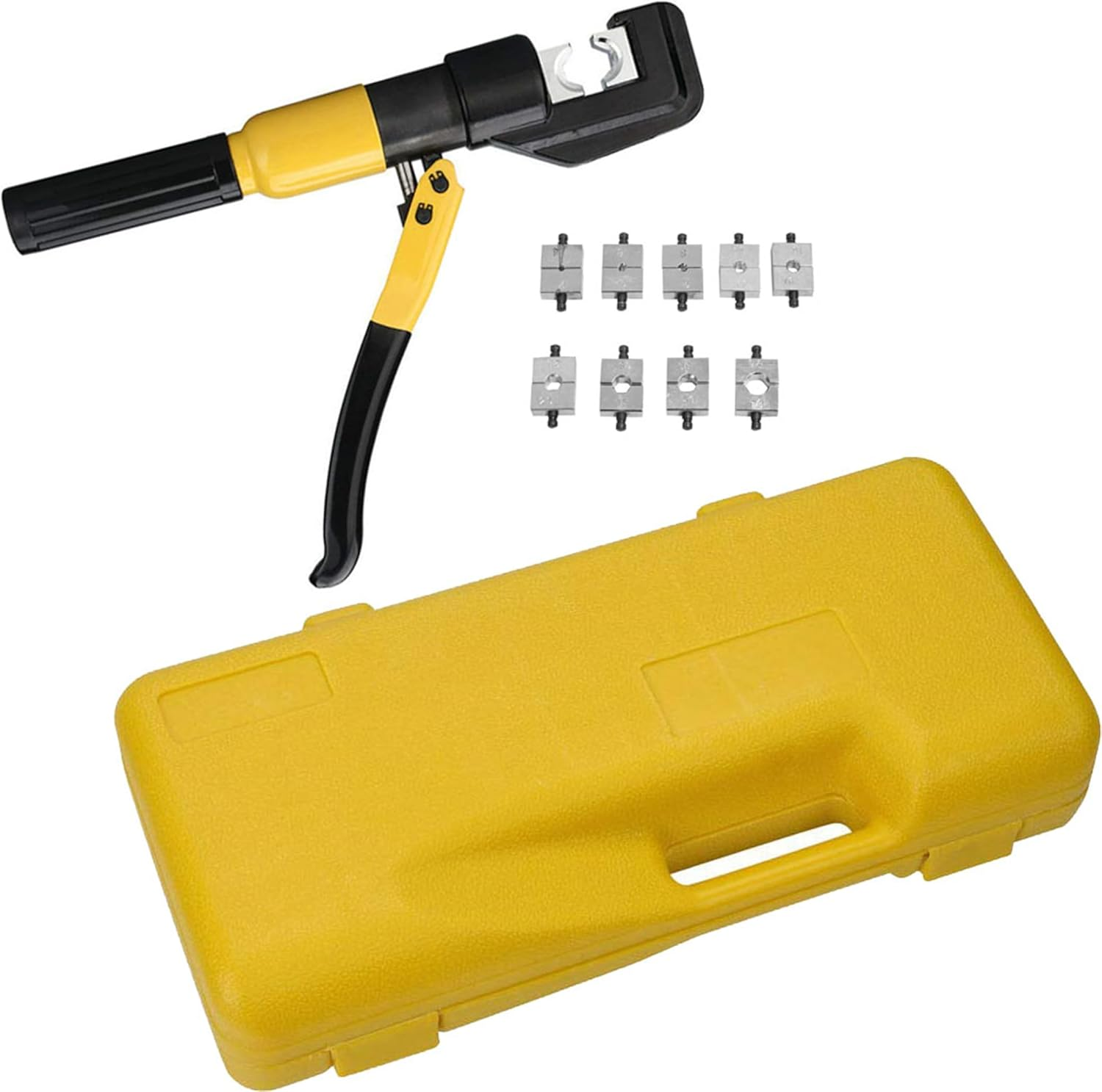 6Mt Hydraulic Crimper Terminal Wire Cable Lugs Crimping Tool Kit 9 Dies image number 2