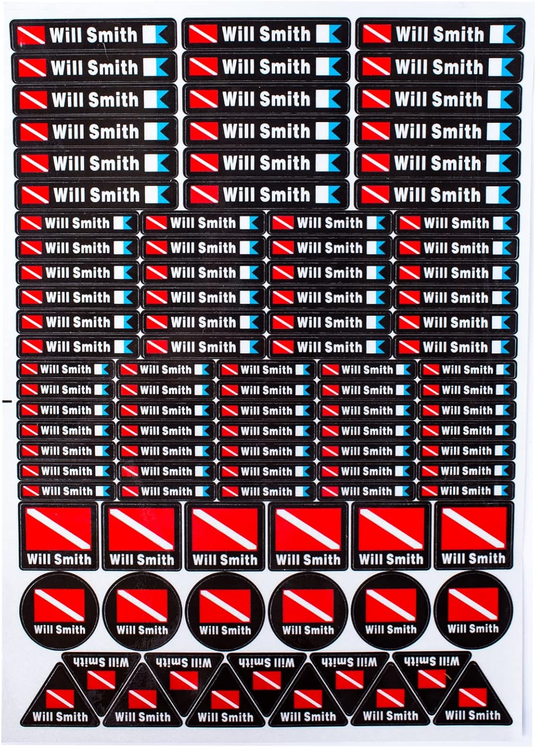 3M Personalized Waterproof Reflective Sticker Sheet for Scuba Diving Gear, Water Sports,Scuba Diving Accessory Necessity image number 2