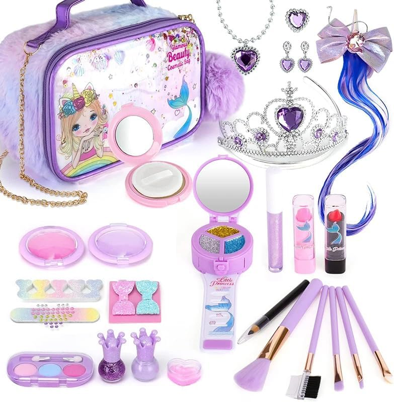 Kids Makeup Kit for Girl - Kids Washable Makeup Girls Toys with Unicorn Cosmetic Case, Real Girl Makeup Sets for Toddler Kid Children Christmas Birthday Gifts Toys for 3 4 5 6 7 8-12 Year Old Girls image number 3