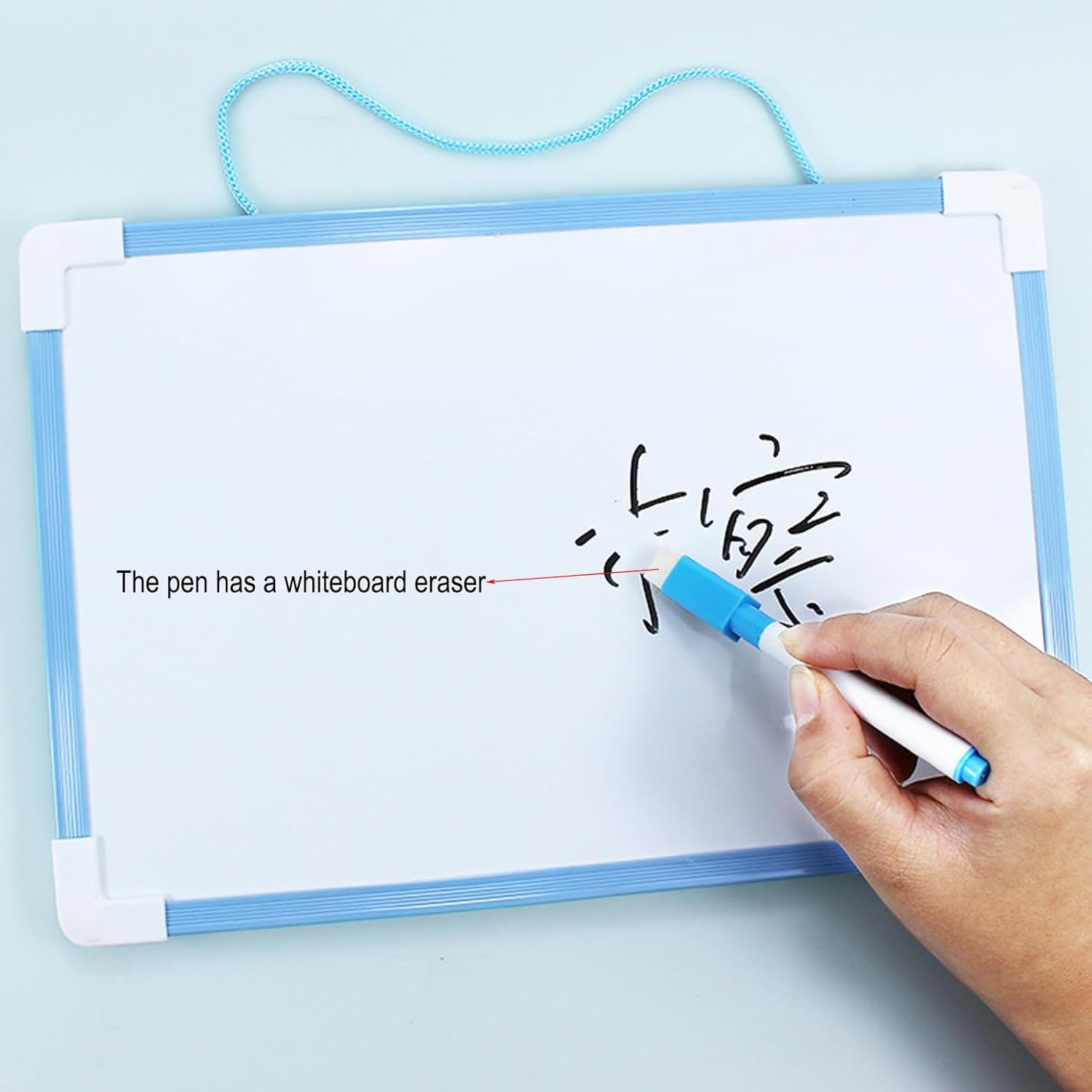 Magnetic Whiteboard A4 with Pen,Mini Whiteboard Hanging Dry Erase Board for Wall Magnetic Wall Board (Blue, 30X20Cm) image number 1